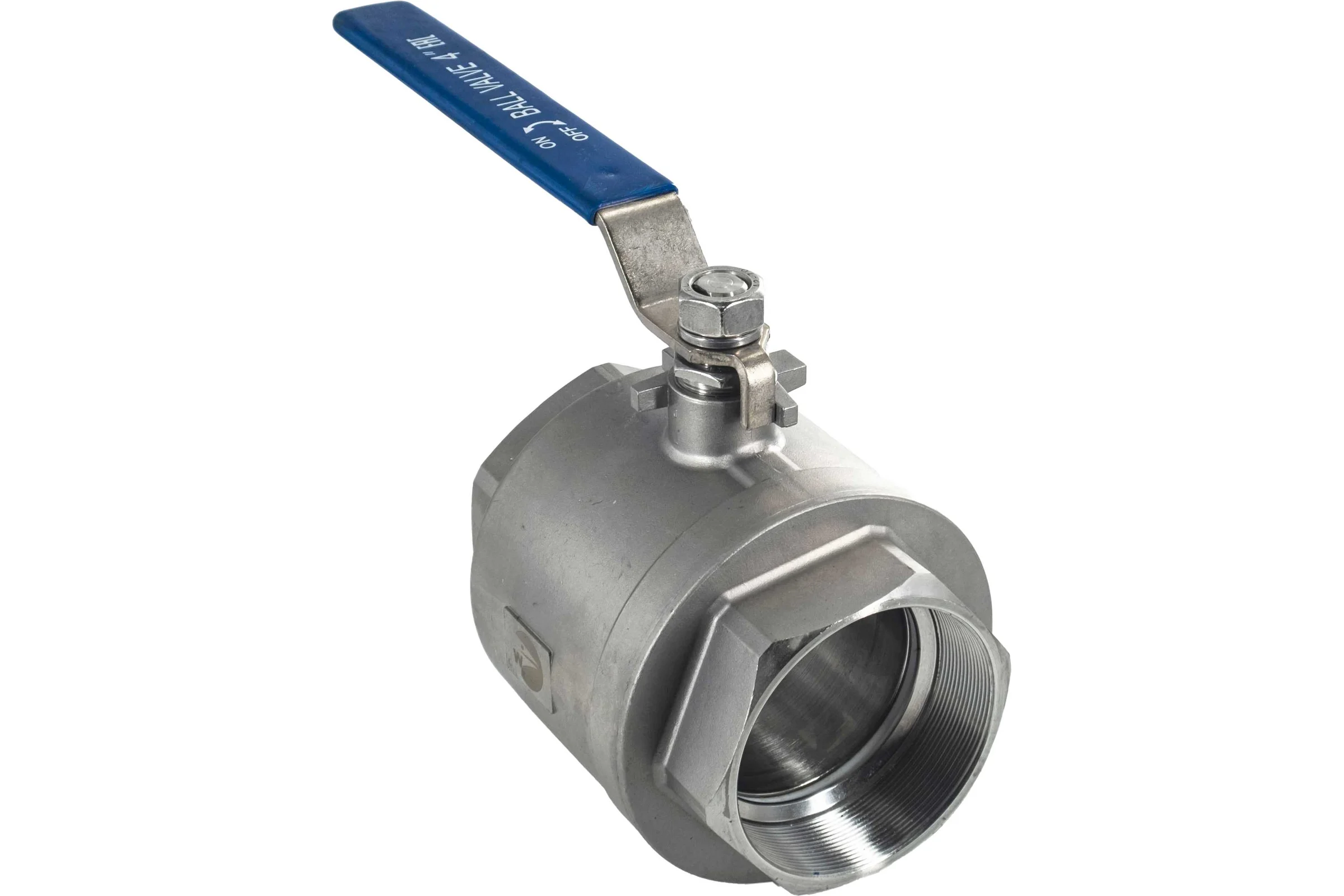 Кран шаровый муфтовый двусоставной нержавеющий NEWKEY (2PC) AISI304 DN 100 (4"), (CF8), PN16 NK-BML100/4
