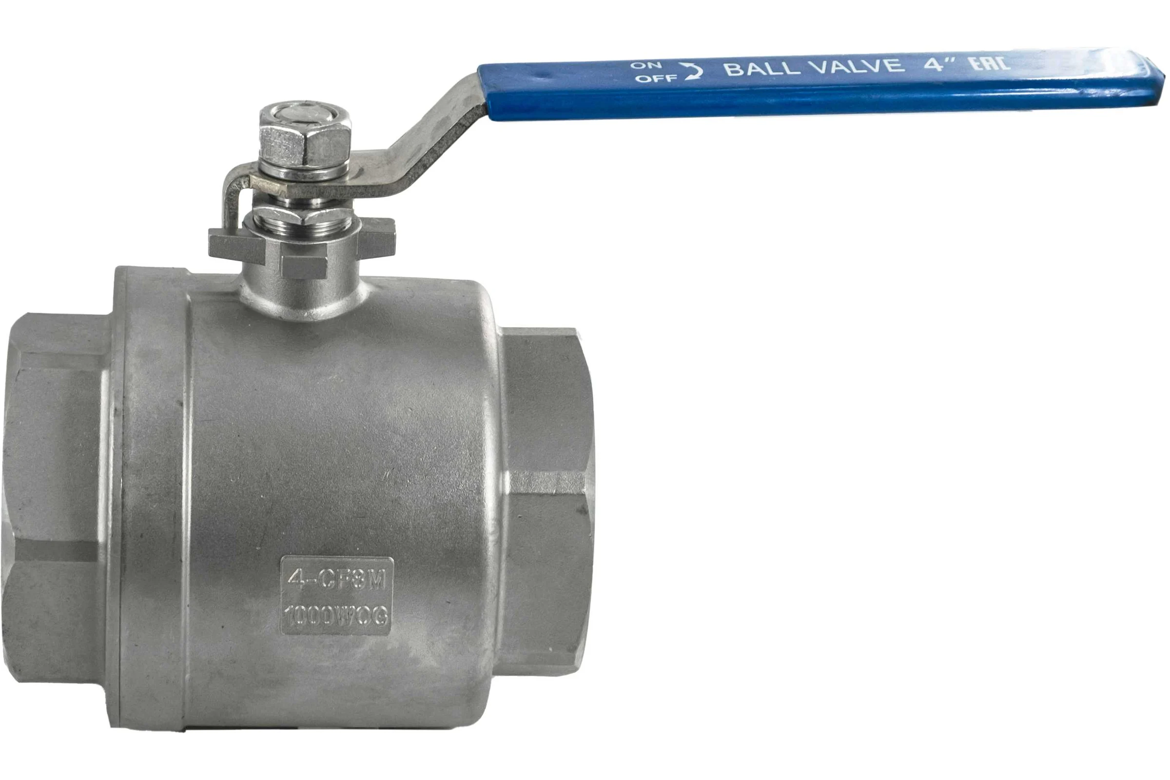 Кран шаровый муфтовый двусоставной нержавеющий NEWKEY (2PC) AISI304 DN 100 (4"), (CF8), PN16 NK-BML100/4