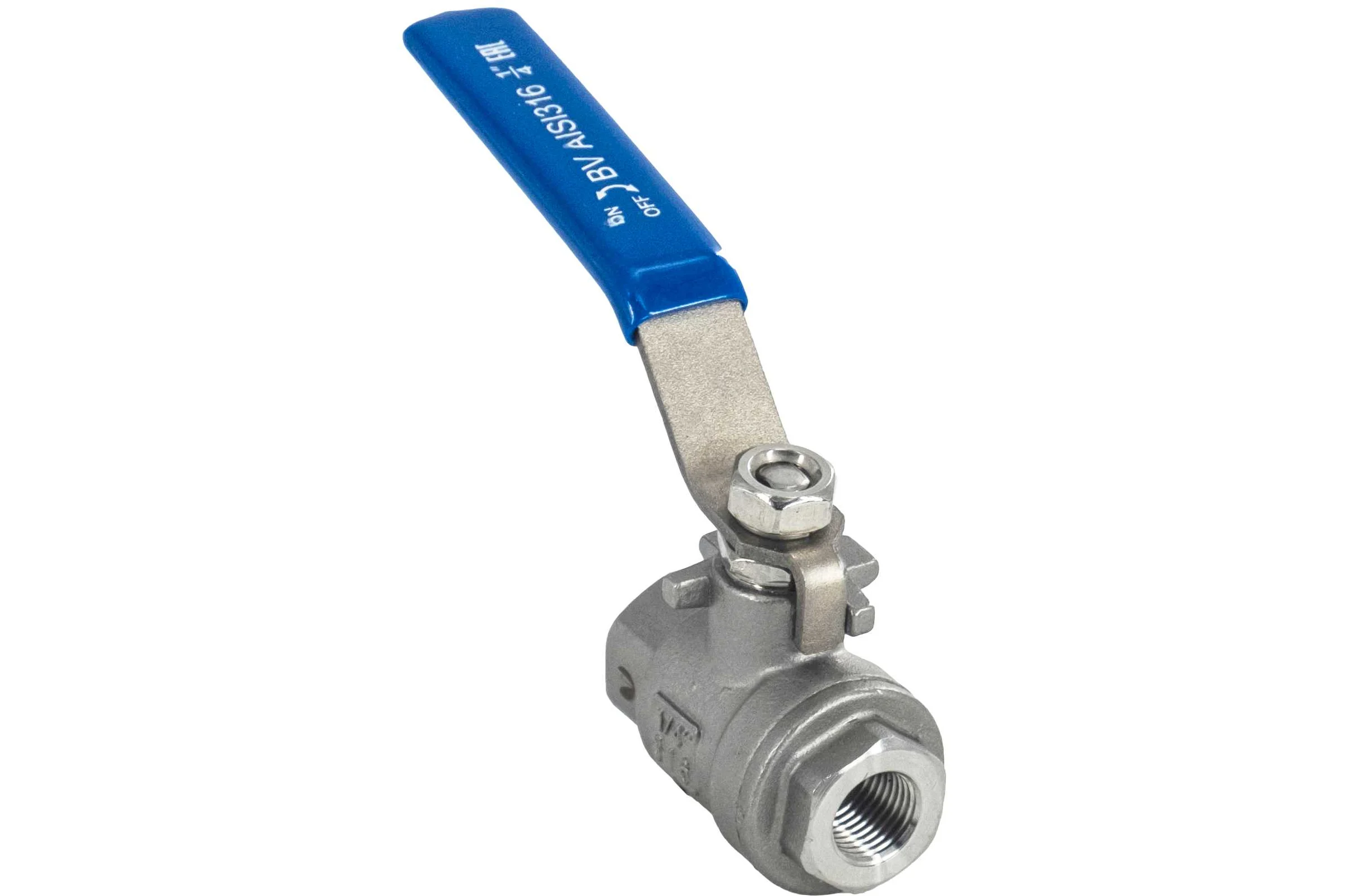 Кран шаровый муфтовый двусоставной нержавеющий NEWKEY (2PC) AISI316 DN 8 (1/4"), (CF8M), PN64 NK-BML8/6