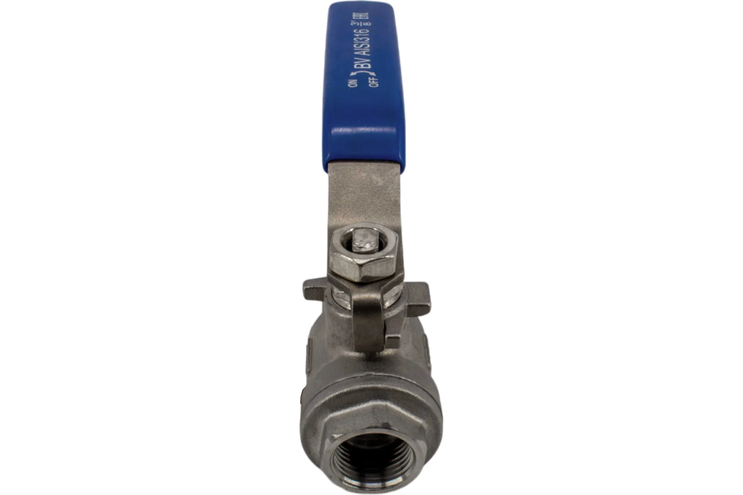 Кран шаровый муфтовый двусоставной нержавеющий NEWKEY (2PC) AISI316 DN10 (3/8"), (CF8M), PN64 NK-BML10/6