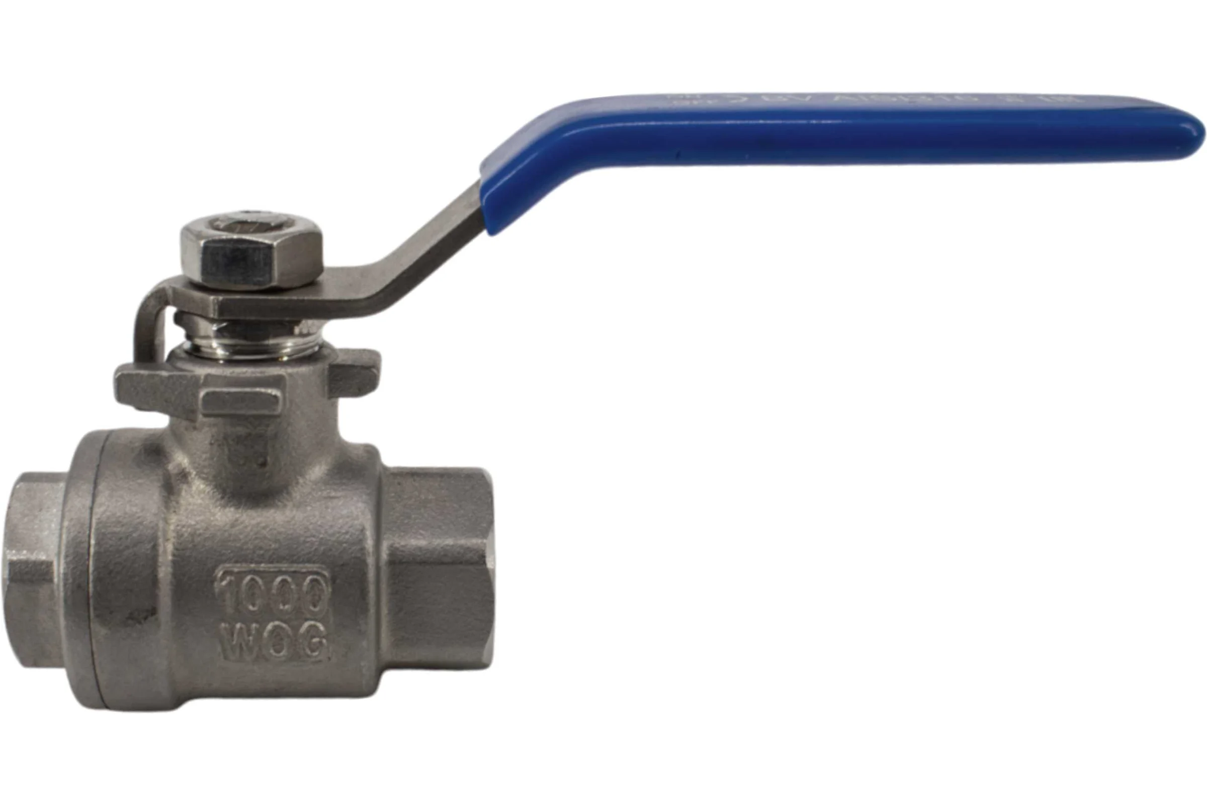 Кран шаровый муфтовый двусоставной нержавеющий NEWKEY (2PC) AISI316 DN10 (3/8"), (CF8M), PN64 NK-BML10/6