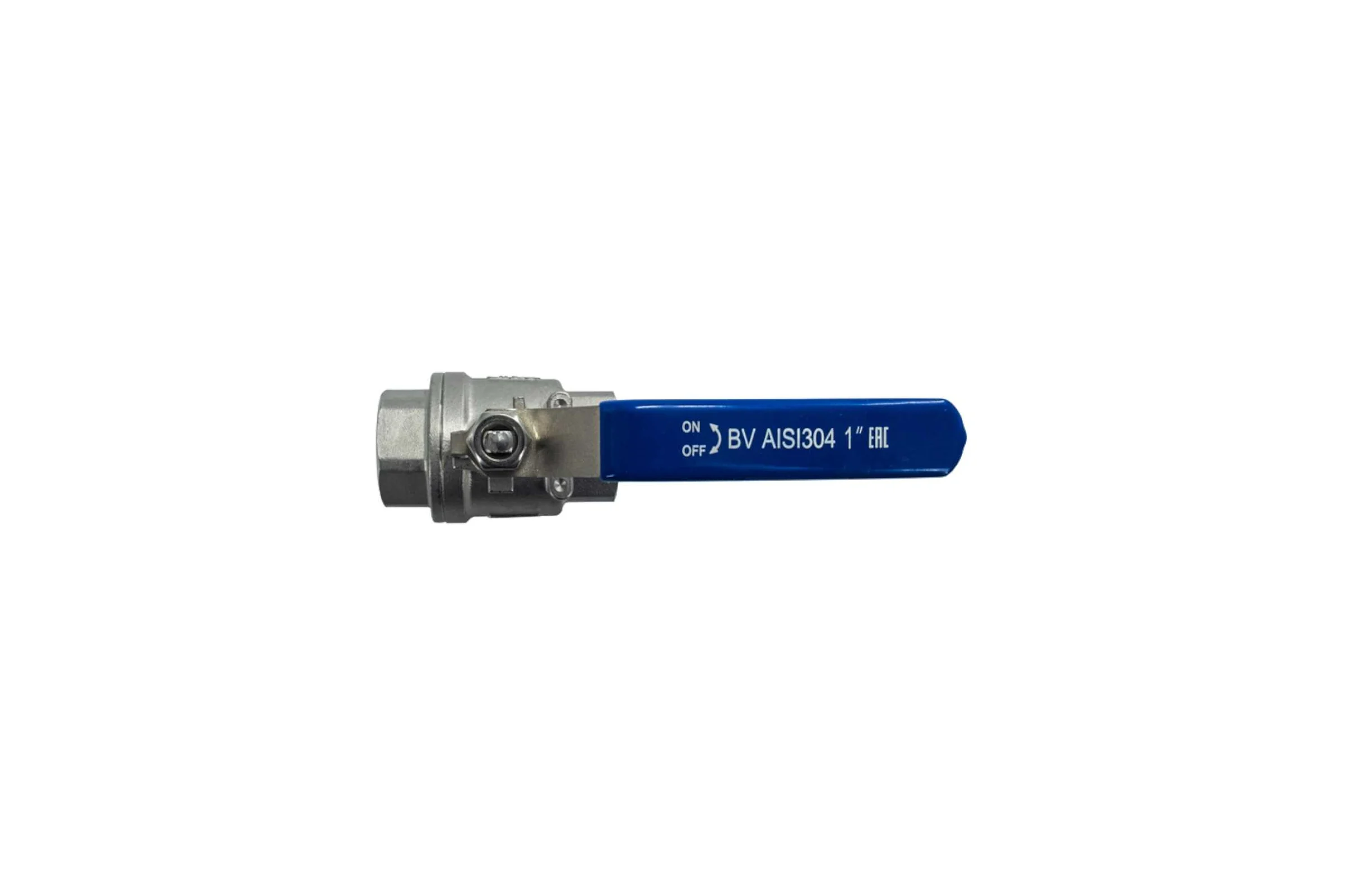 Кран шаровый муфтовый двусоставной нержавеющий NEWKEY (2PC) AISI316 DN25 (1"), (CF8M), PN64 NK-BML25/6