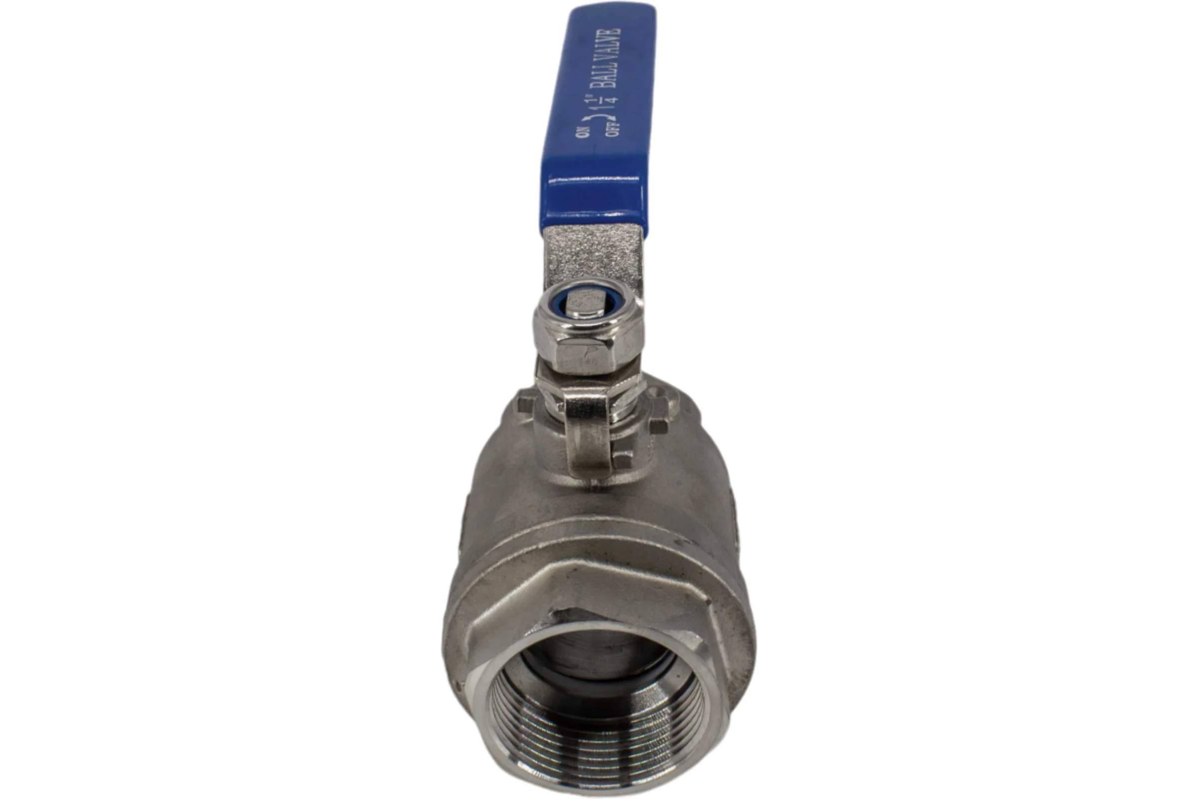 Кран шаровый муфтовый двусоставной нержавеющий NEWKEY (2PC) AISI316 DN32 (1_1/4"), (CF8M), PN40 NK-BML32/6