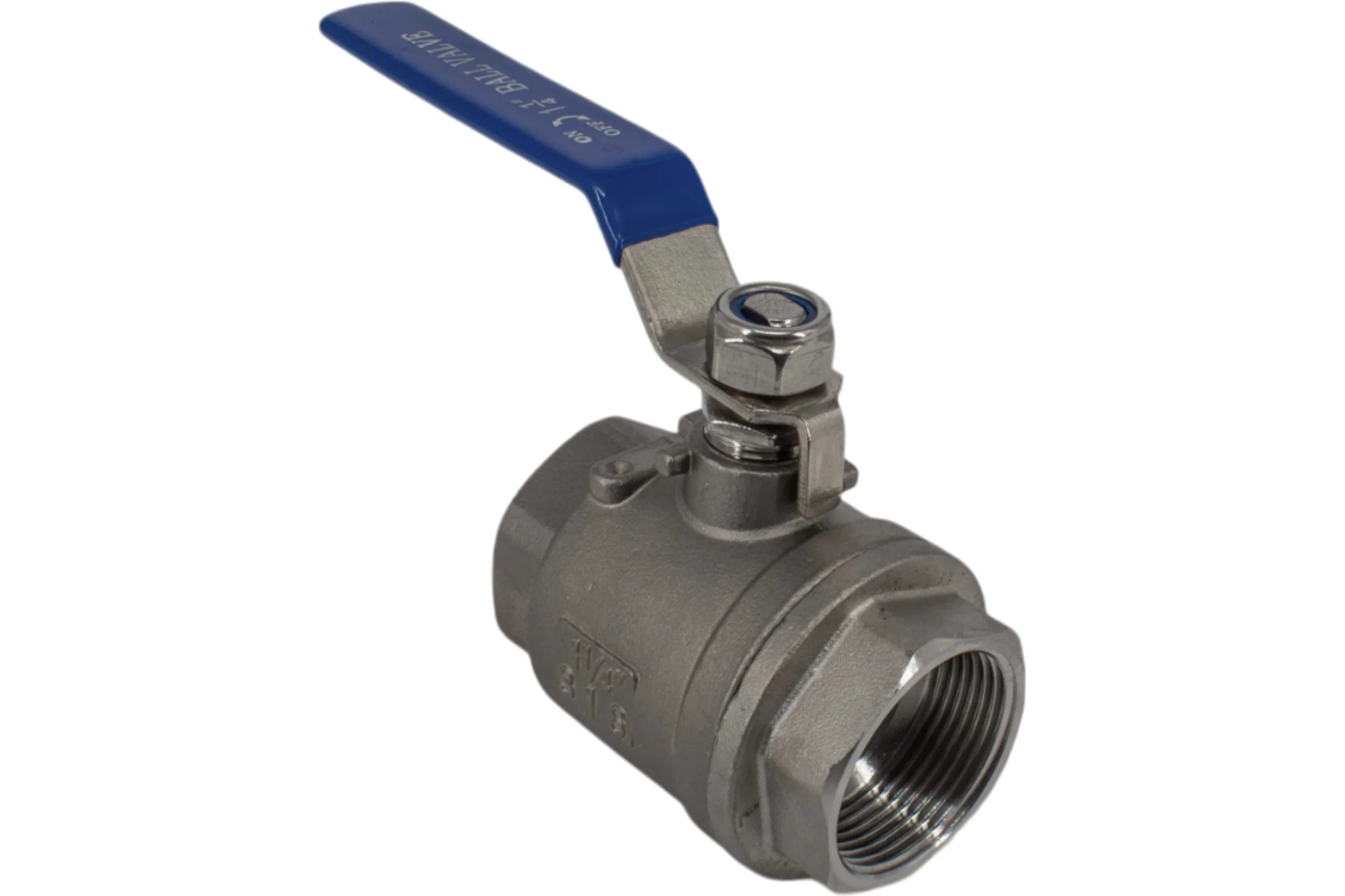 Кран шаровый муфтовый двусоставной нержавеющий NEWKEY (2PC) AISI316 DN32 (1_1/4"), (CF8M), PN40 NK-BML32/6