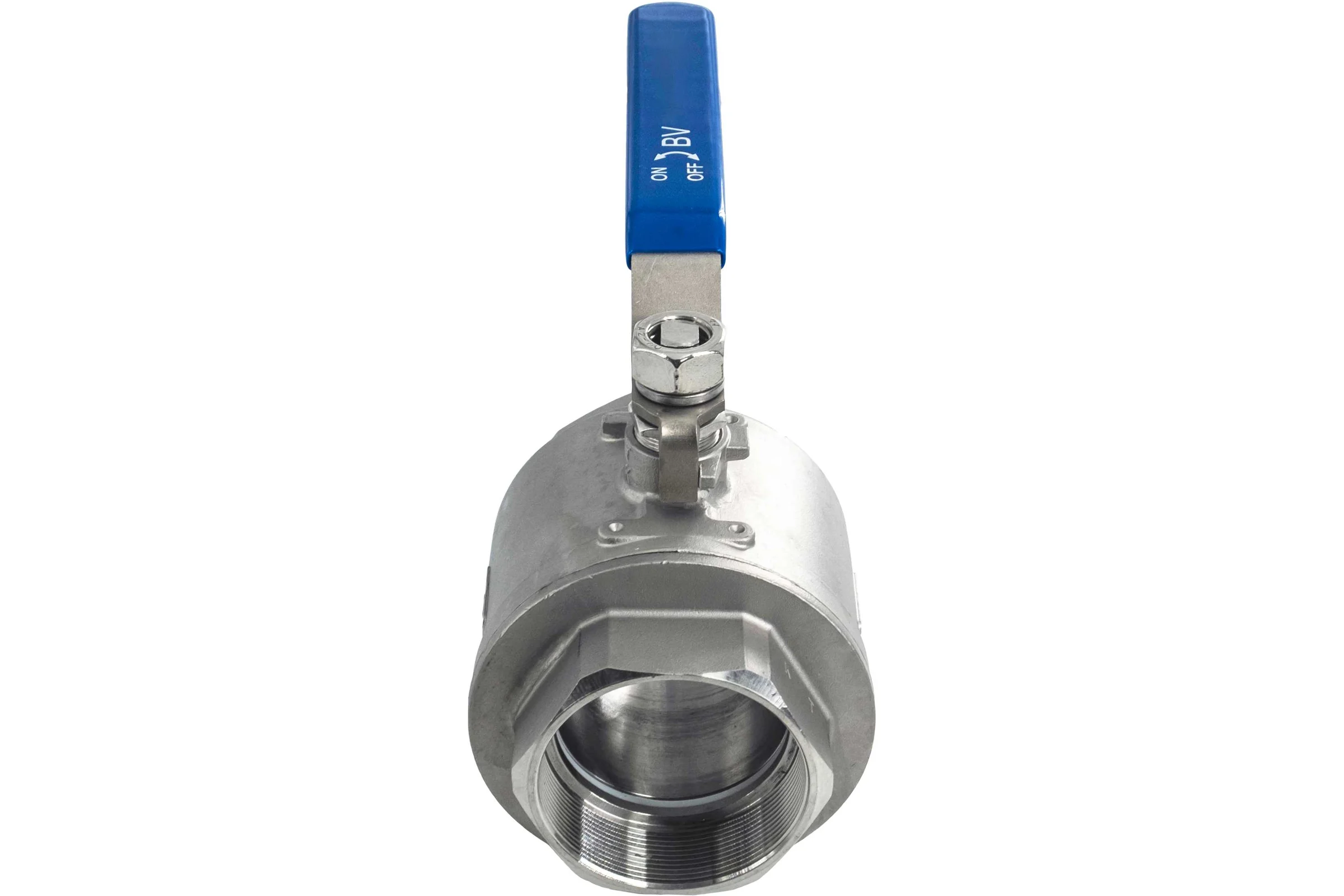 Кран шаровый муфтовый двусоставной нержавеющий NEWKEY (2PC) AISI316 DN80 (3"), (CF8M), PN25 NK-BML80/6