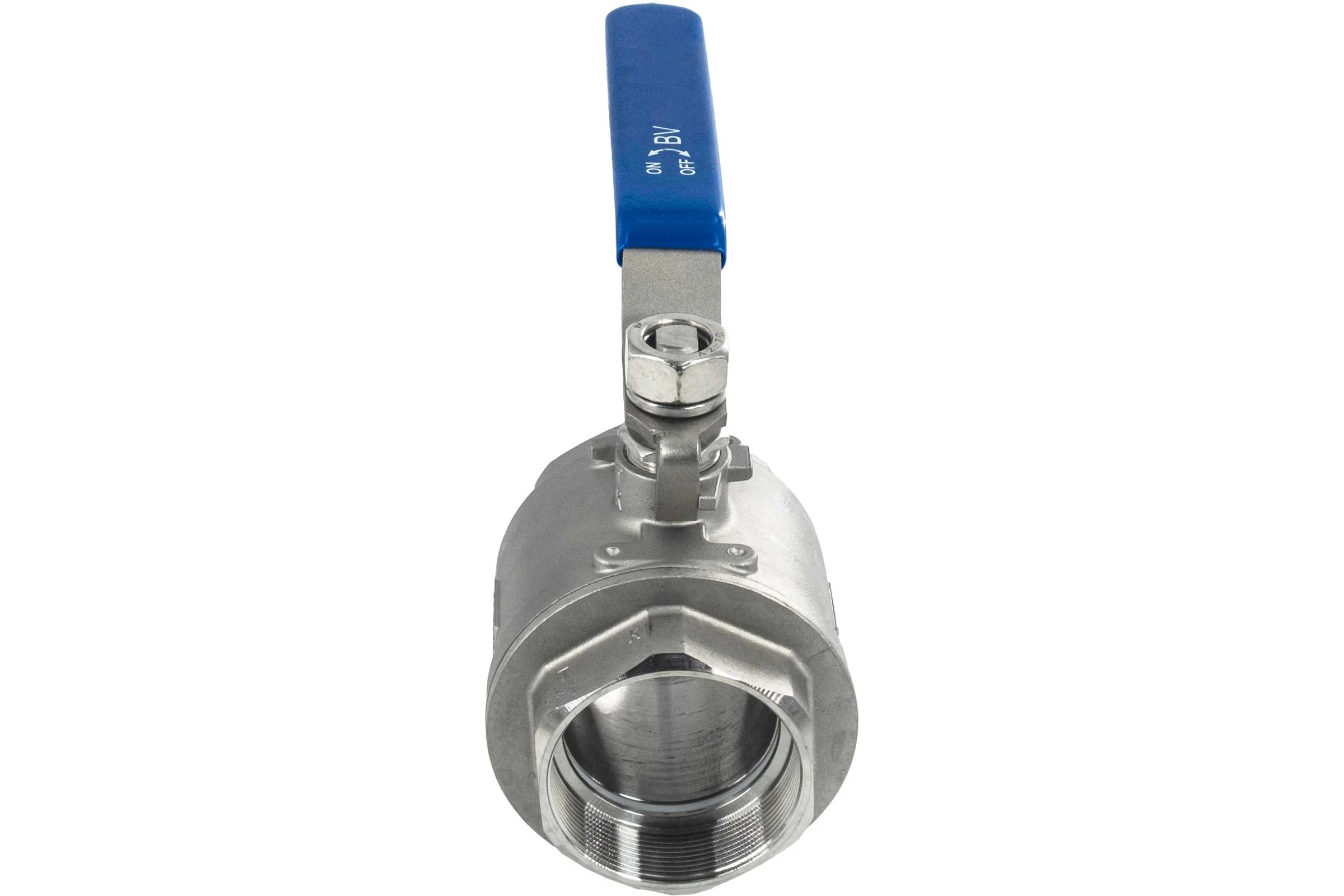 Кран шаровый муфтовый двусоставной нержавеющий NEWKEY (2PC) AISI316 DN65 (2_1/2"), (CF8M), PN25 NK-BML65/6