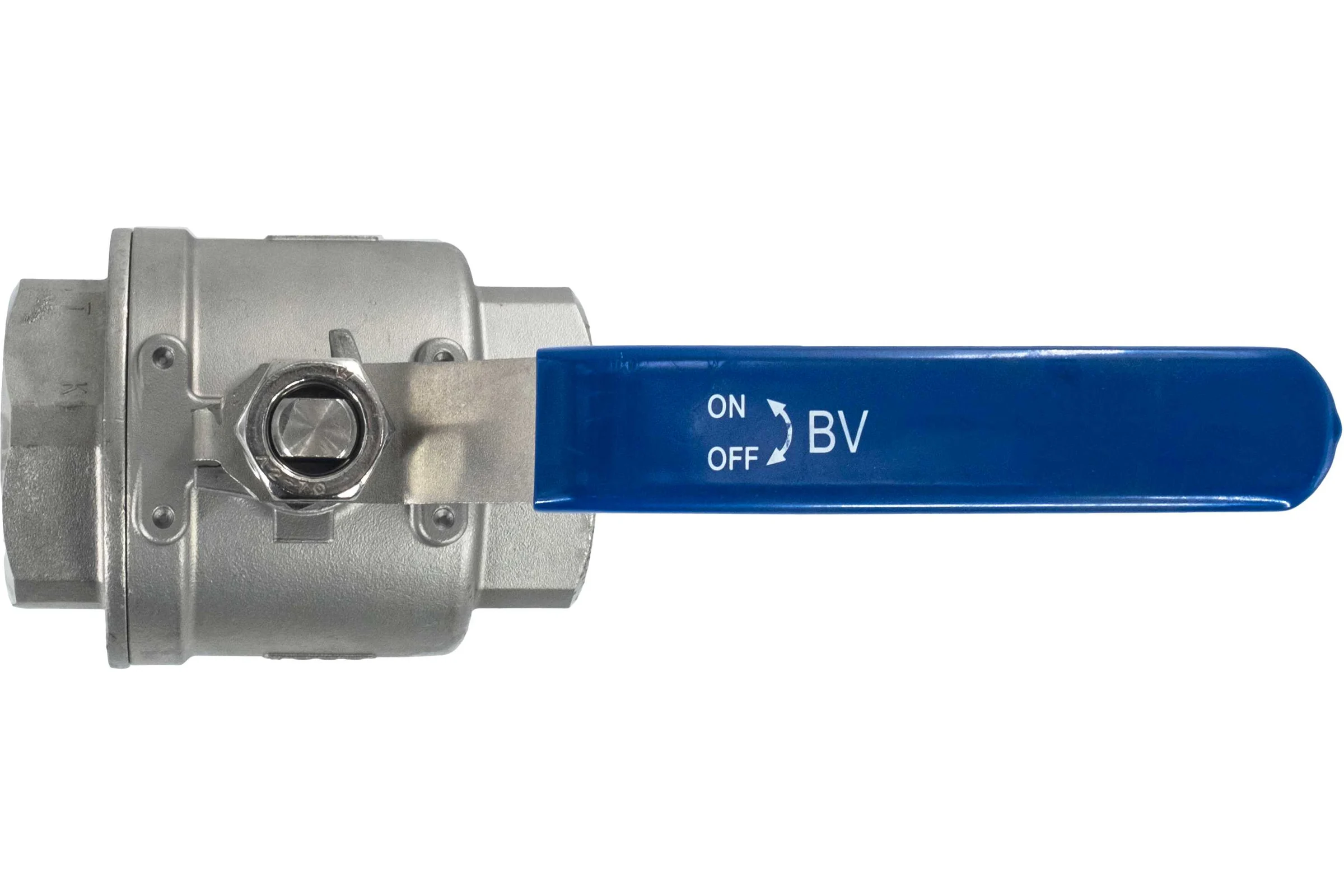 Кран шаровый муфтовый двусоставной нержавеющий NEWKEY (2PC) AISI316 DN65 (2_1/2"), (CF8M), PN25 NK-BML65/6