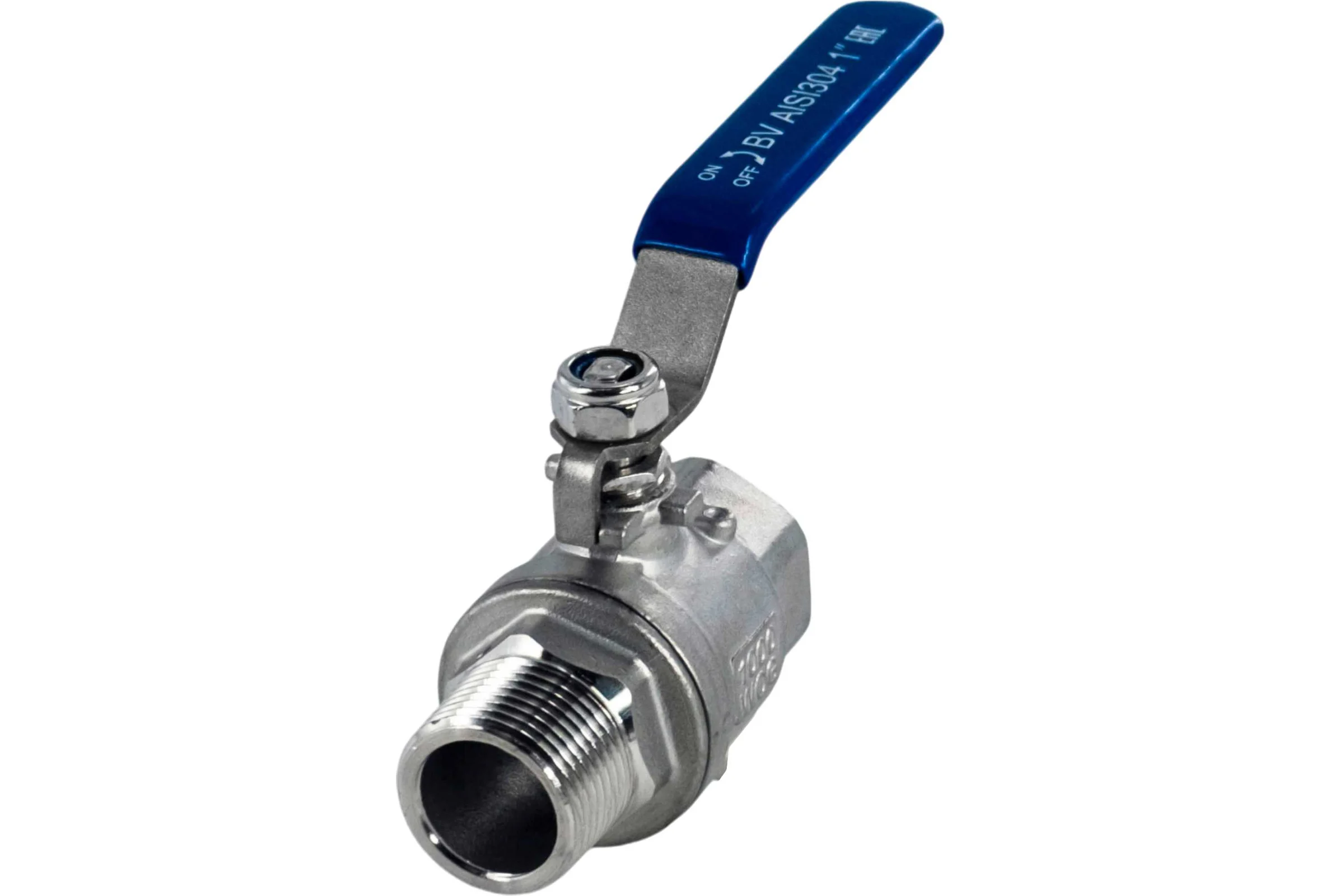 Кран шаровый муфтовый двусоставной NEWKEY (2PC) ВР/НР, нержавеющий AISI304 DN15 (1/2"), (CF8), PN64 NK-BMFL15/4