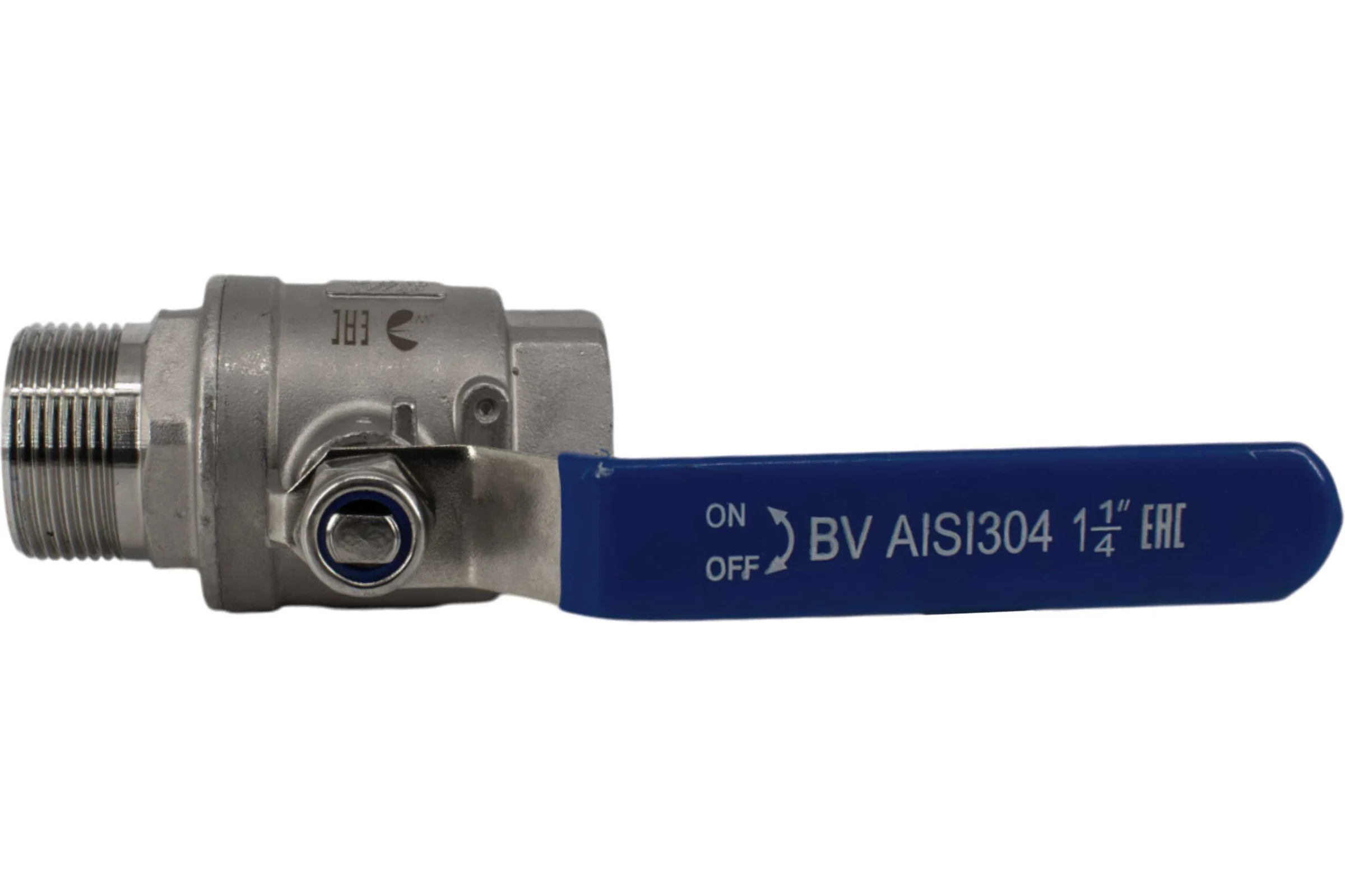 Кран шаровый муфтовый двусоставной NEWKEY (2PC) ВР/НР, нержавеющий AISI304 DN32 (1_1/4"), (CF8), PN40 NK-BMFL32/4