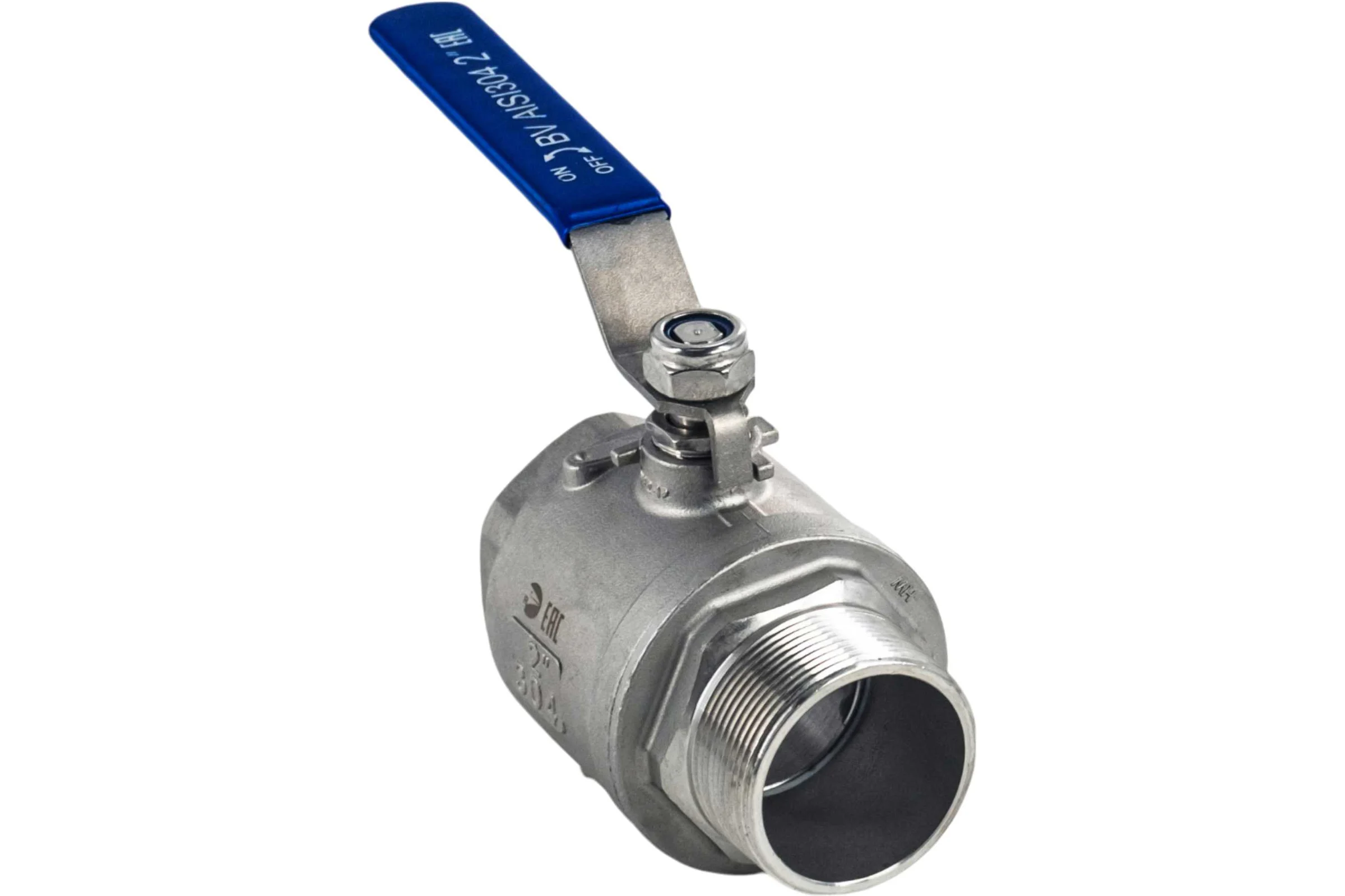 Кран шаровый муфтовый двусоставной NEWKEY (2PC) ВР/НР, нержавеющий AISI304 DN50 (2"), (CF8), PN40 NK-BMFL50/4