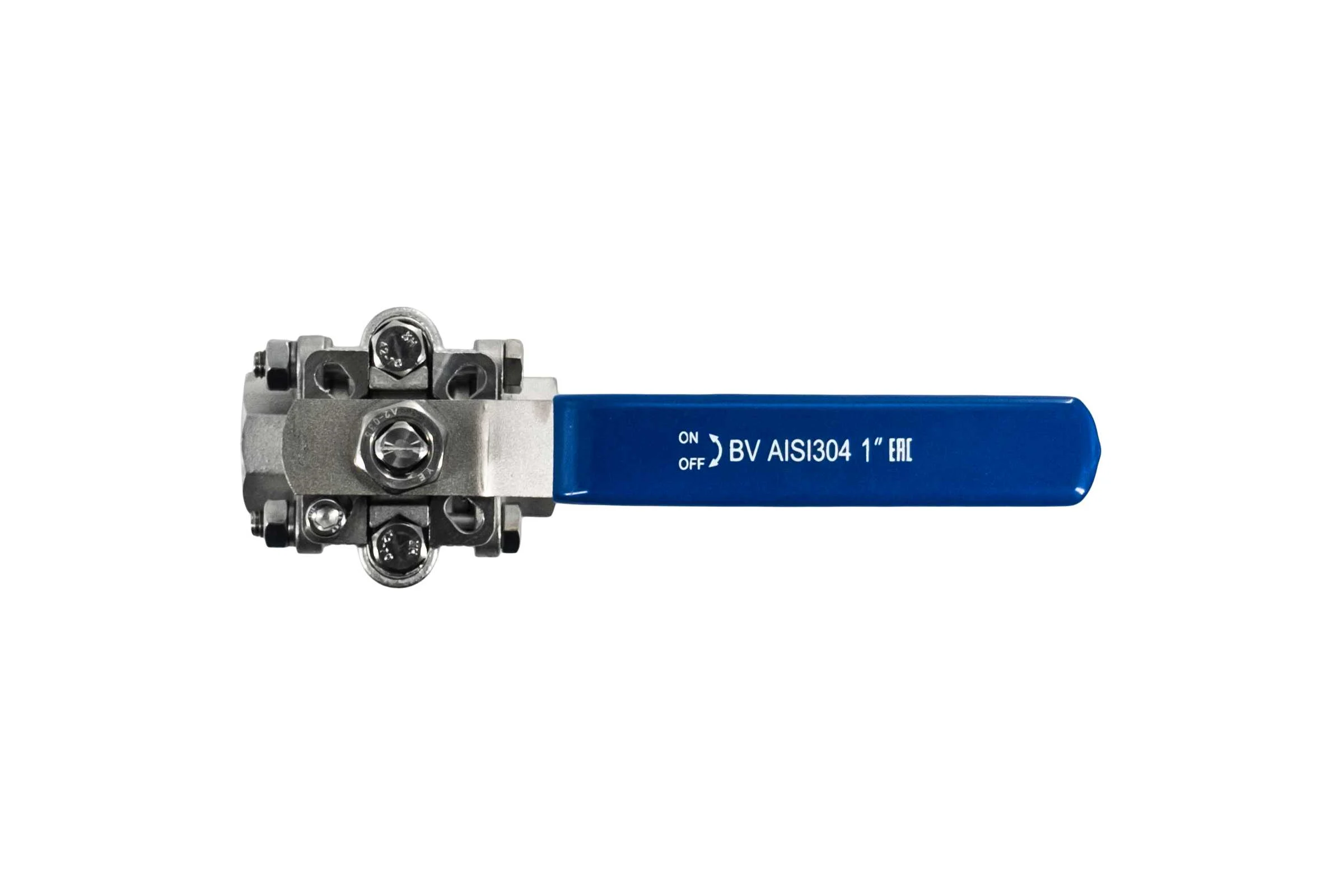 Кран шаровый муфтовый под привод NEWKEY нержавеющий (3PC), AISI304 DN25 (1"), (CF8), PN64 NK-BMTp25/4
