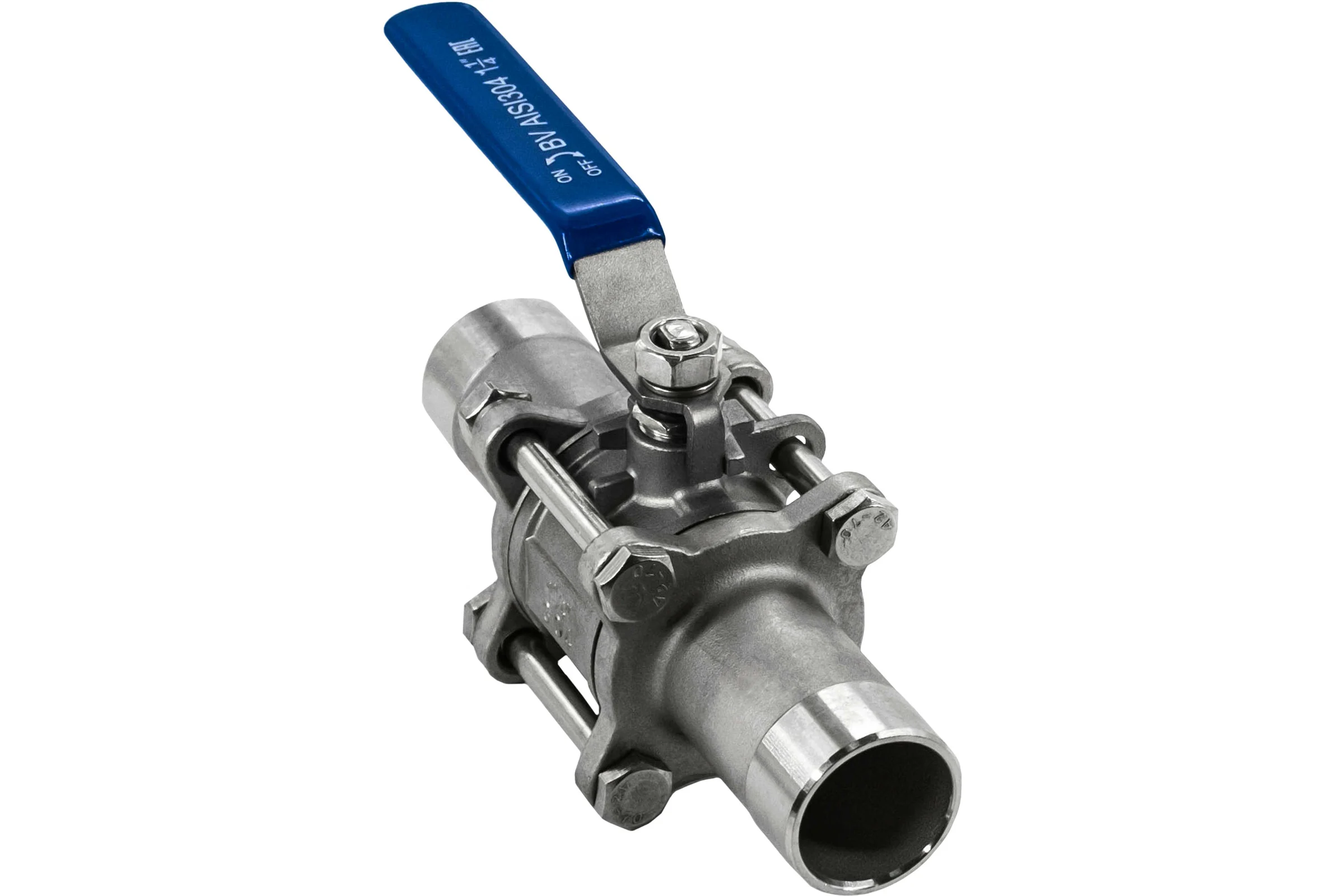 Кран шаровый приварной трехсоставной NEWKEY нержавеющий (3PC), AISI304 DN32 (1_1/4"), (CF8), PN40 NK-BE32/4