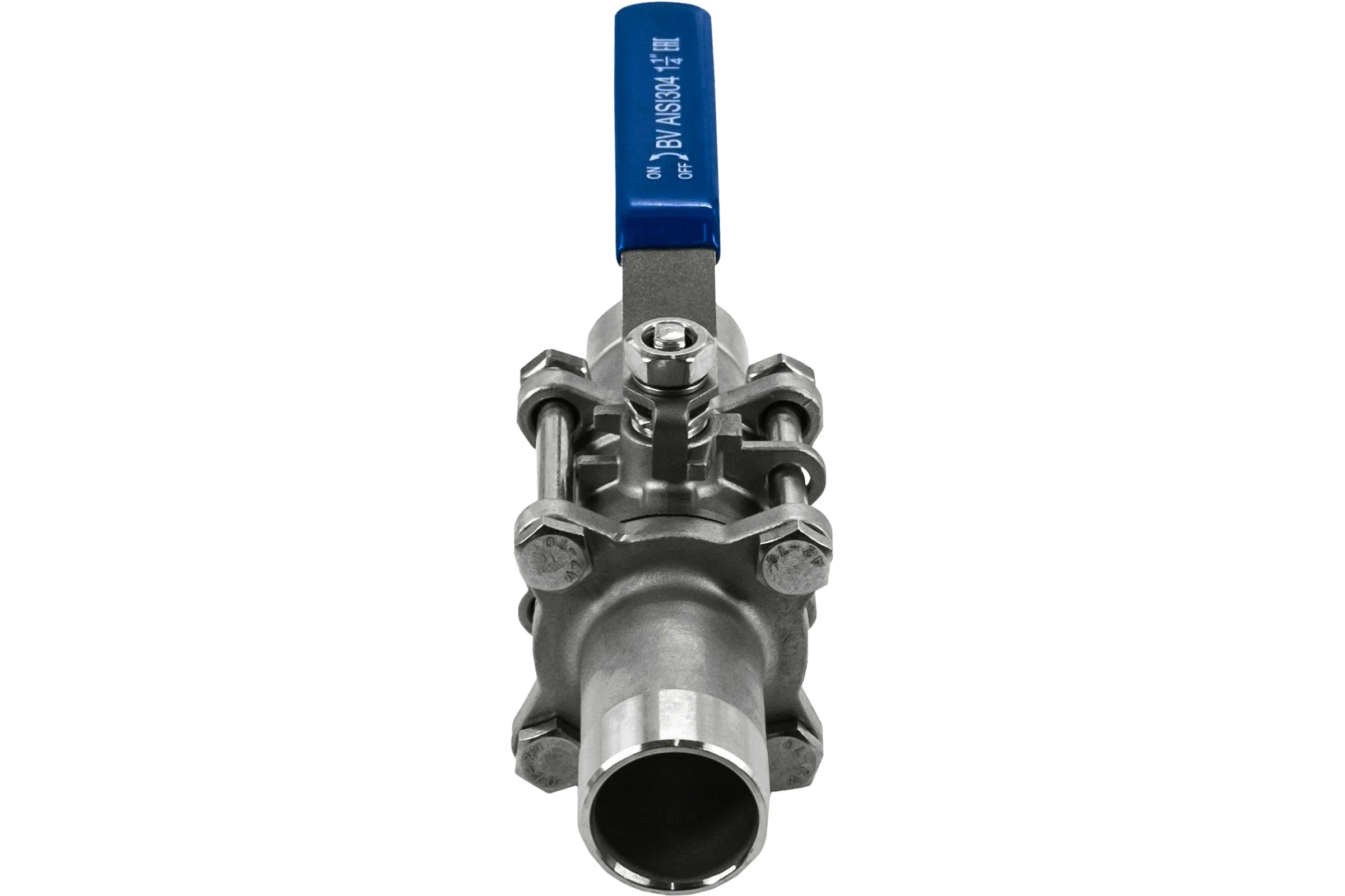 Кран шаровый приварной трехсоставной NEWKEY нержавеющий (3PC), AISI304 DN32 (1_1/4"), (CF8), PN40 NK-BE32/4