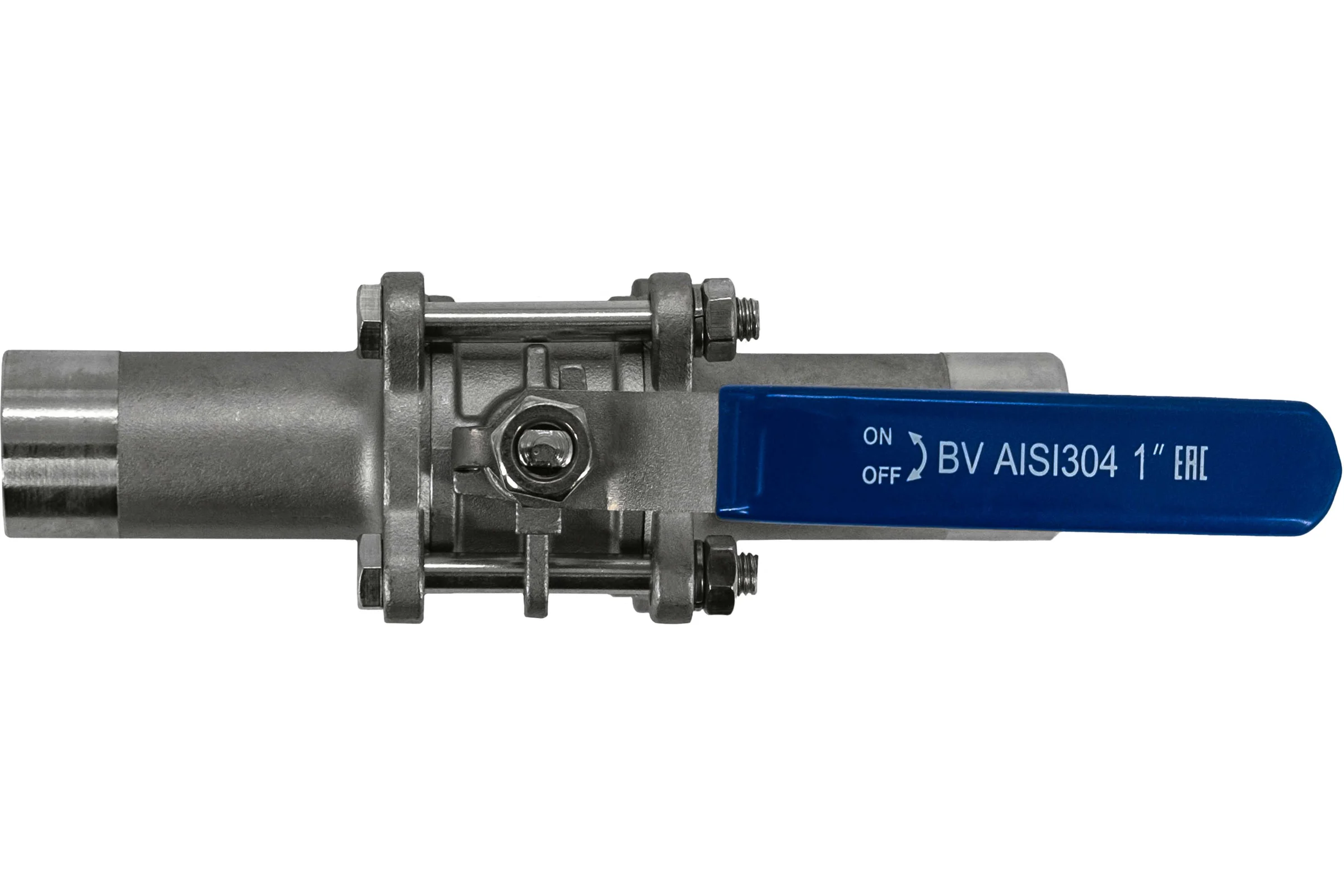 Кран шаровый приварной трехсоставной NEWKEY нержавеющий (3PC), AISI304 DN25 (1"), (CF8), PN64 NK-BE25/4