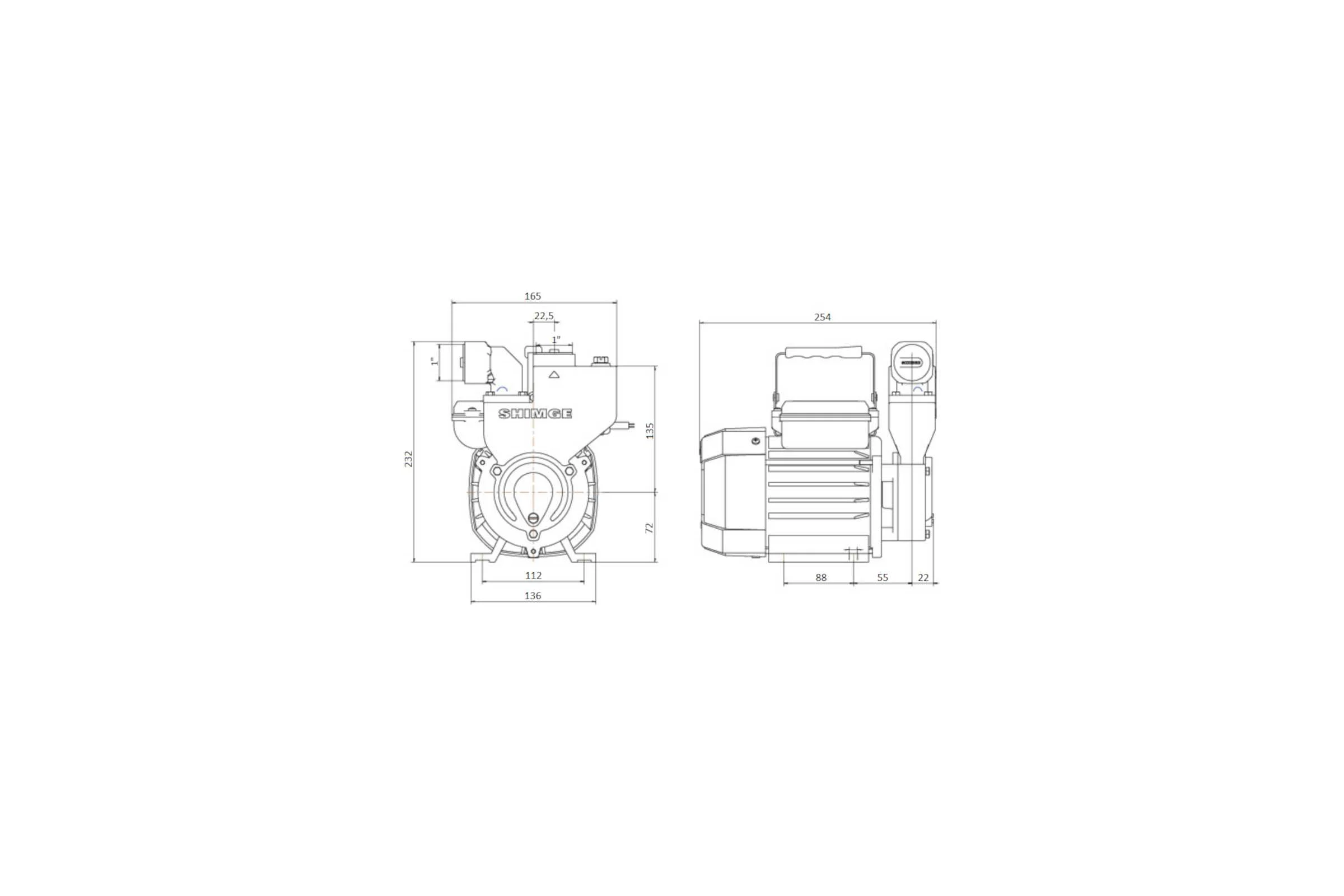 Насос повышения давления Shimge WZB 550 (1x220В; 0,55кВт) 10140200063