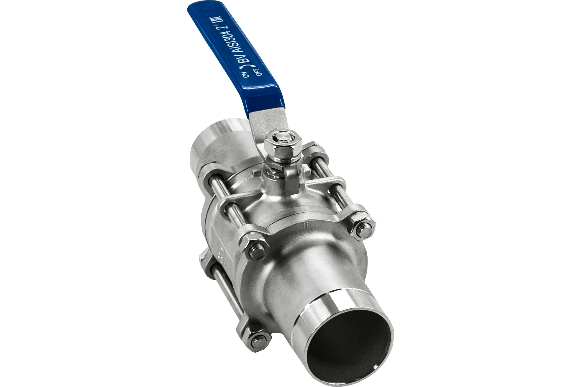 Кран шаровый приварной трехсоставной NEWKEY нержавеющий (3PC), AISI304 DN50 (2"), (CF8), PN40 NK-BE50/4