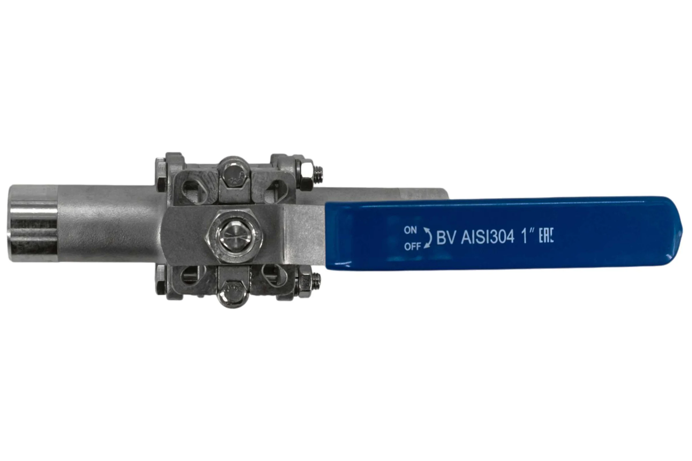 Кран шаровый приварной трехсоставной NEWKEY под привод нержавеющий (3PC), AISI304 DN65 (2_1/2"), (CF8),PN25 NK-BEp65/4