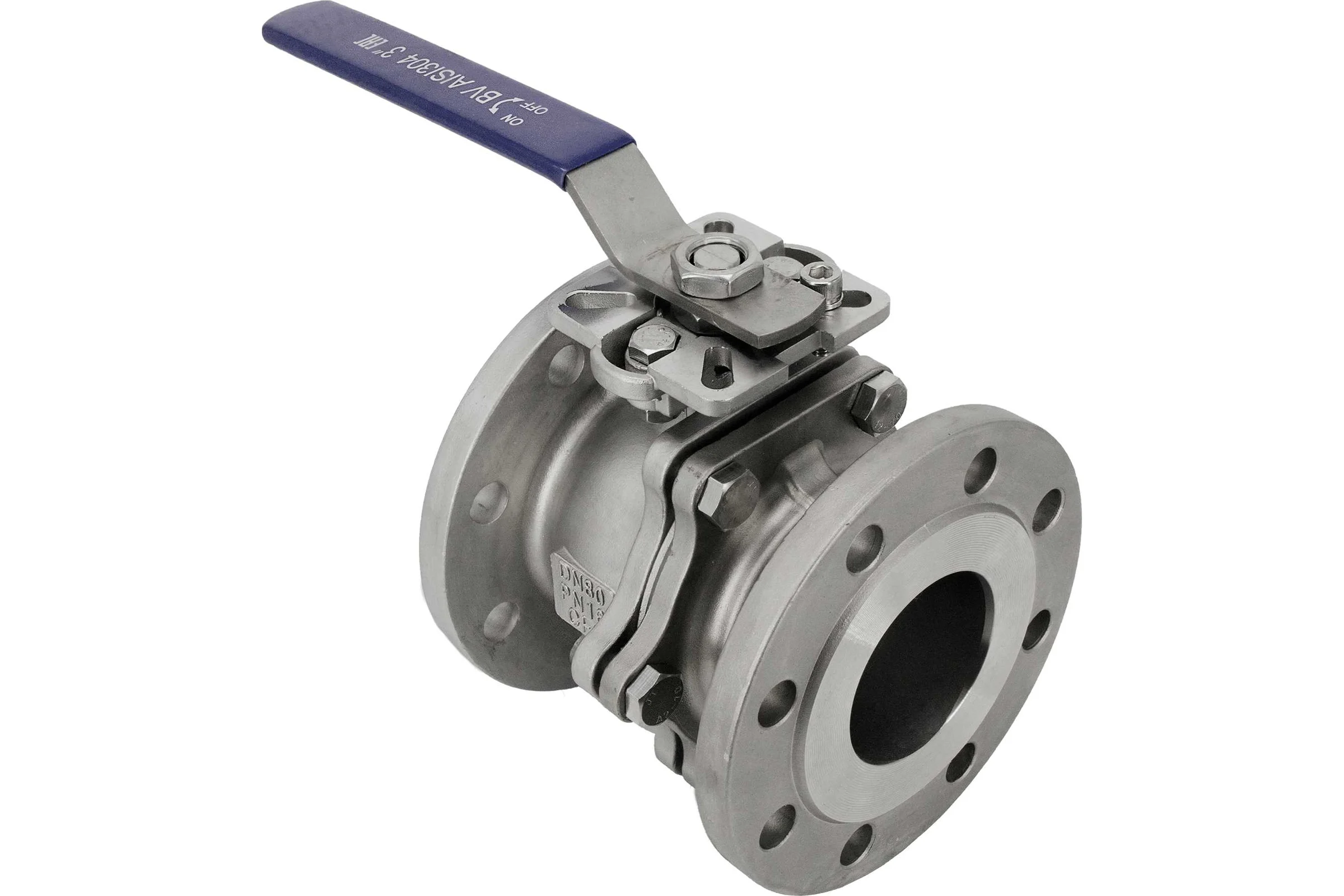Кран шаровый фланцевый под привод нержавеющий NEWKEY (2PC), AISI304 DN80 (3"), (CF8), PN16 NK-BFtp(2PC)80/4