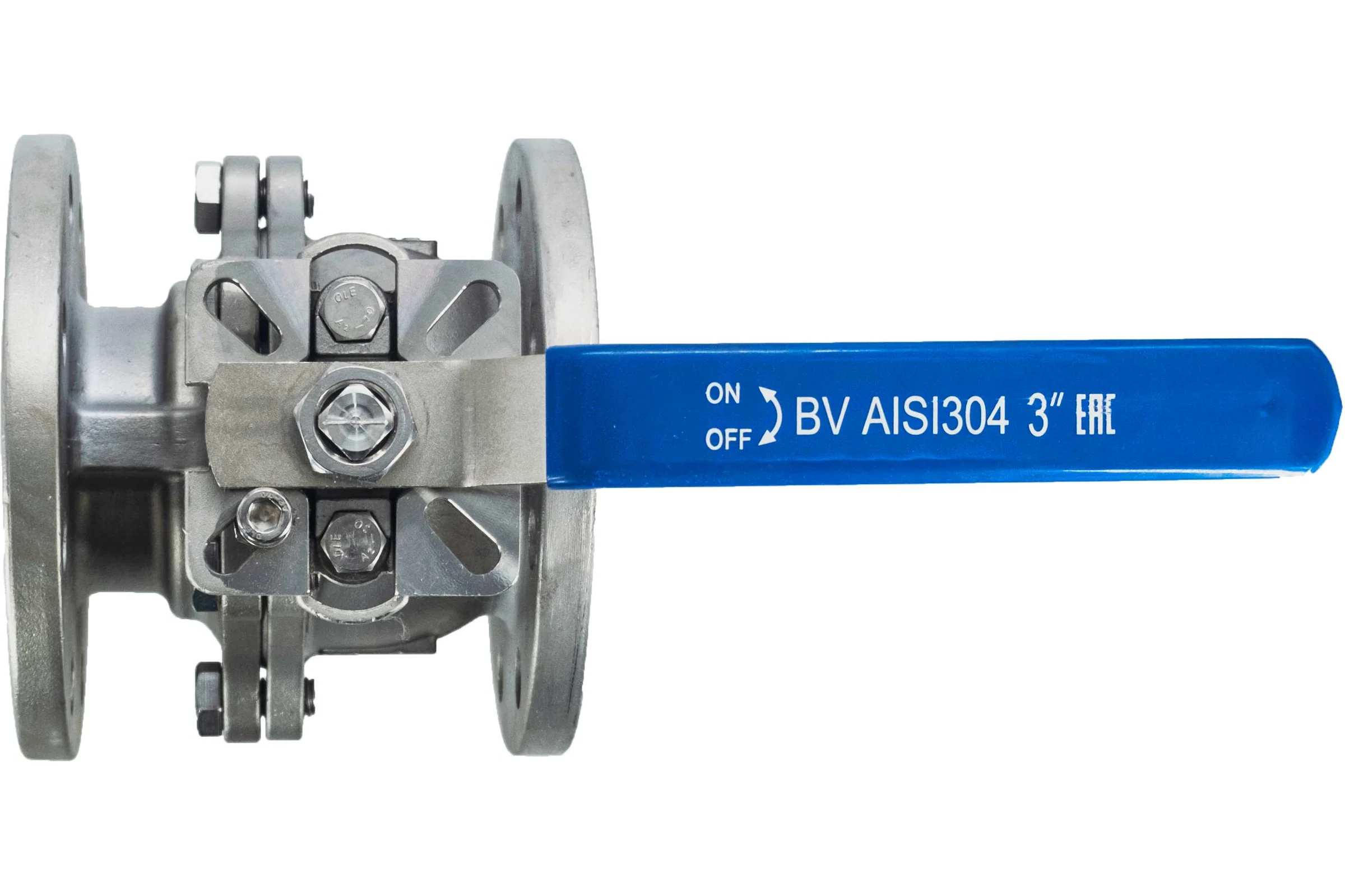 Кран шаровый фланцевый под привод нержавеющий NEWKEY (2PC), AISI304 DN80 (3"), (CF8), PN16 NK-BFtp(2PC)80/4