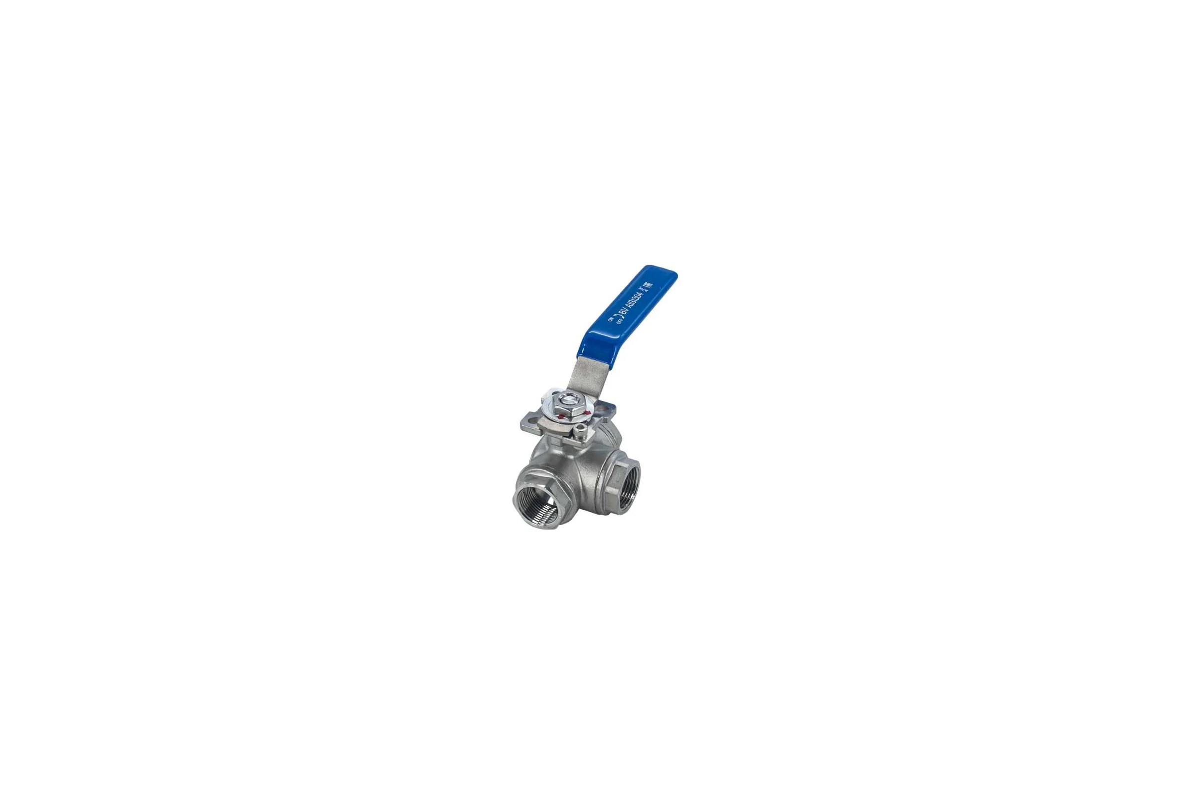 Кран шаровый трехходовой NEWKEY (L-тип) нержавеющий, AISI304 DN20 (3/4"), (CF8), PN64 NK-BTl20/4