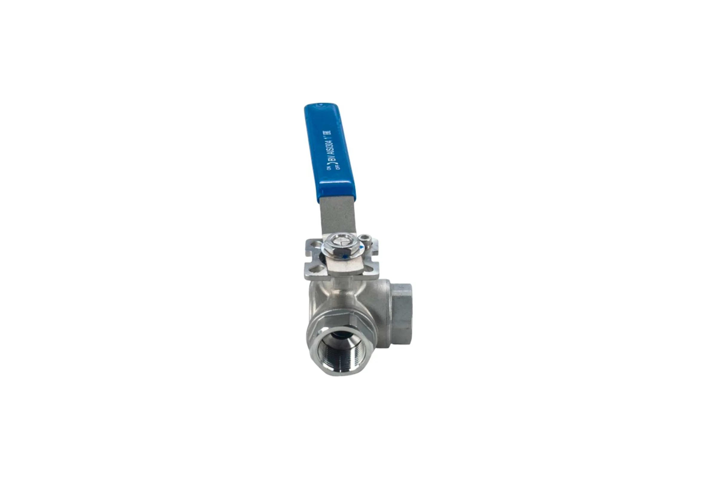 Кран шаровый трехходовой NEWKEY (L-тип) нержавеющий, AISI304 DN25 (1"), (CF8), PN64 NK-BTl25/4