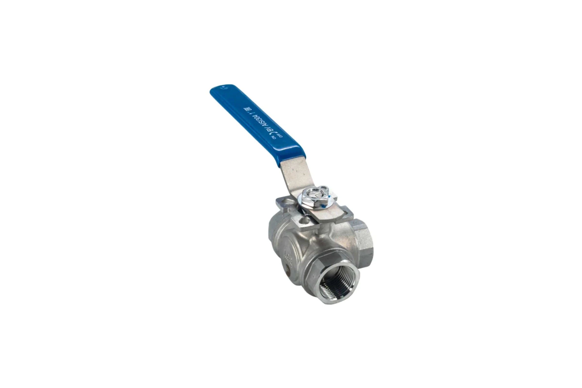 Кран шаровый трехходовой NEWKEY (L-тип) нержавеющий, AISI304 DN25 (1"), (CF8), PN64 NK-BTl25/4
