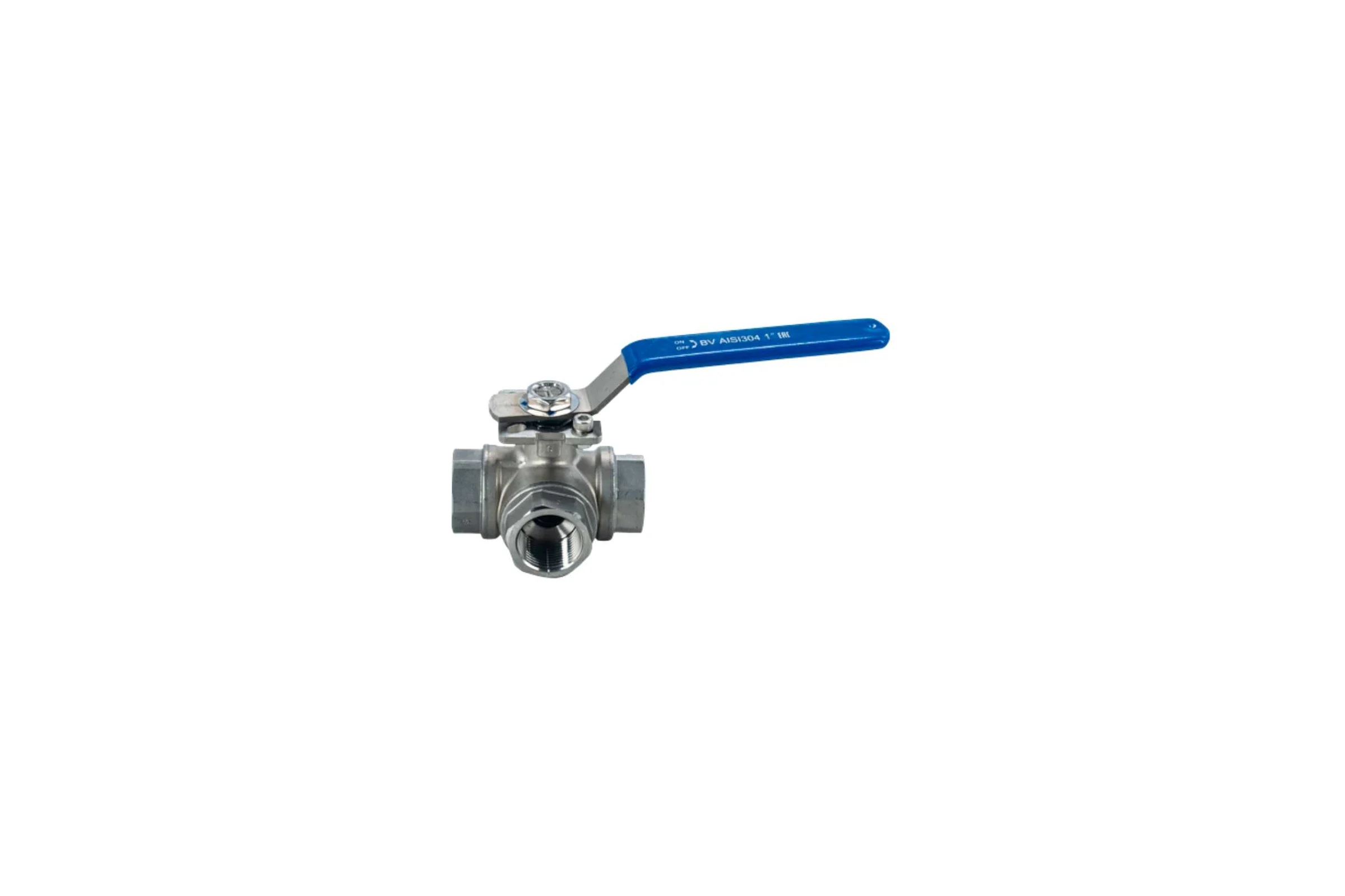 Кран шаровый трехходовой NEWKEY (L-тип) нержавеющий, AISI304 DN25 (1"), (CF8), PN64 NK-BTl25/4