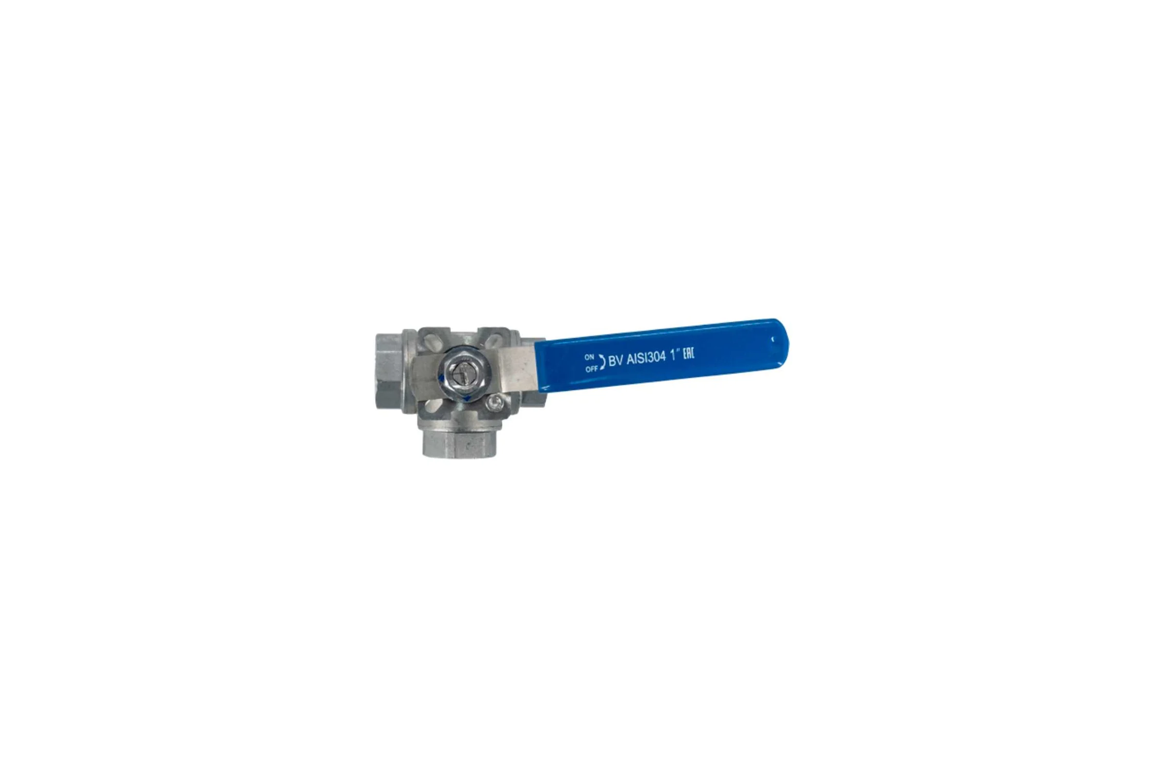 Кран шаровый трехходовой NEWKEY (L-тип) нержавеющий, AISI304 DN25 (1"), (CF8), PN64 NK-BTl25/4