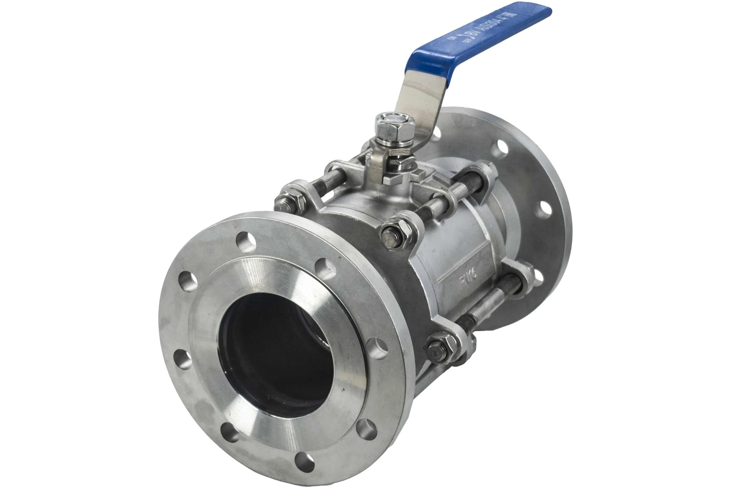 Кран шаровый фланцевый трехсоставной нержавеющий NEWKEY (3PC), AISI304 DN 100 (4"), (CF8), PN16 NK-BF100/4