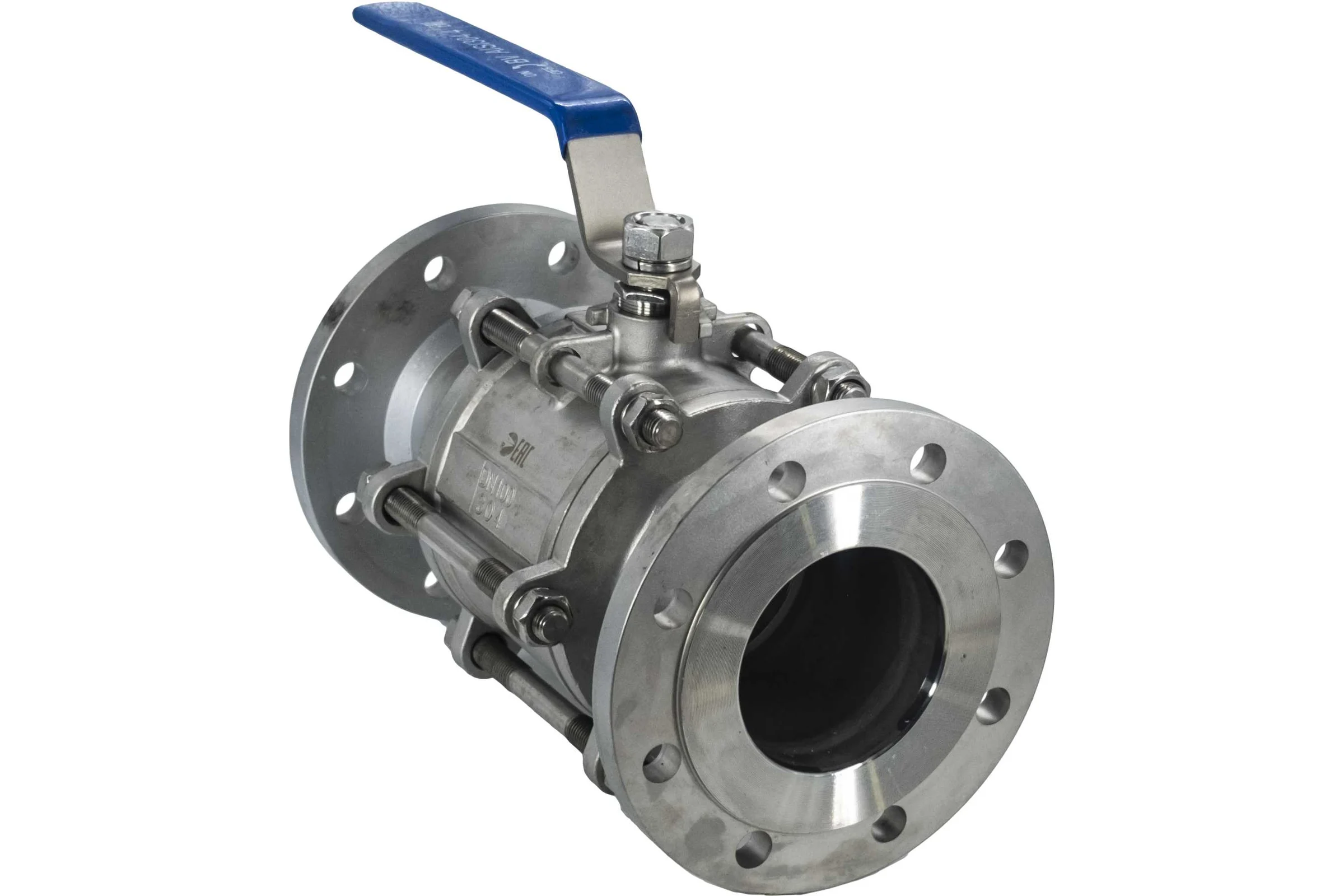 Кран шаровый фланцевый трехсоставной нержавеющий NEWKEY (3PC), AISI304 DN 100 (4"), (CF8), PN16 NK-BF100/4