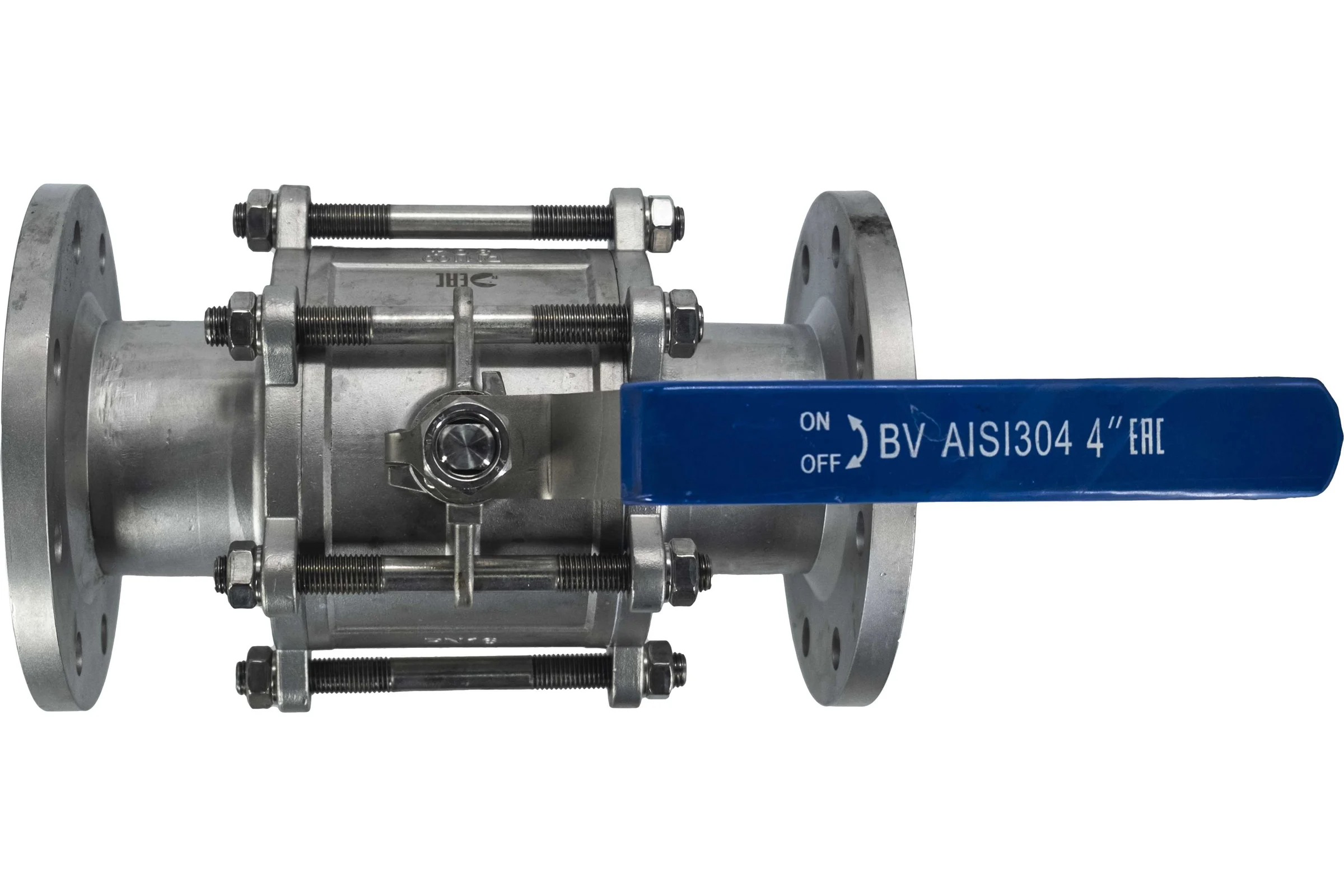 Кран шаровый фланцевый трехсоставной нержавеющий NEWKEY (3PC), AISI304 DN 100 (4"), (CF8), PN16 NK-BF100/4