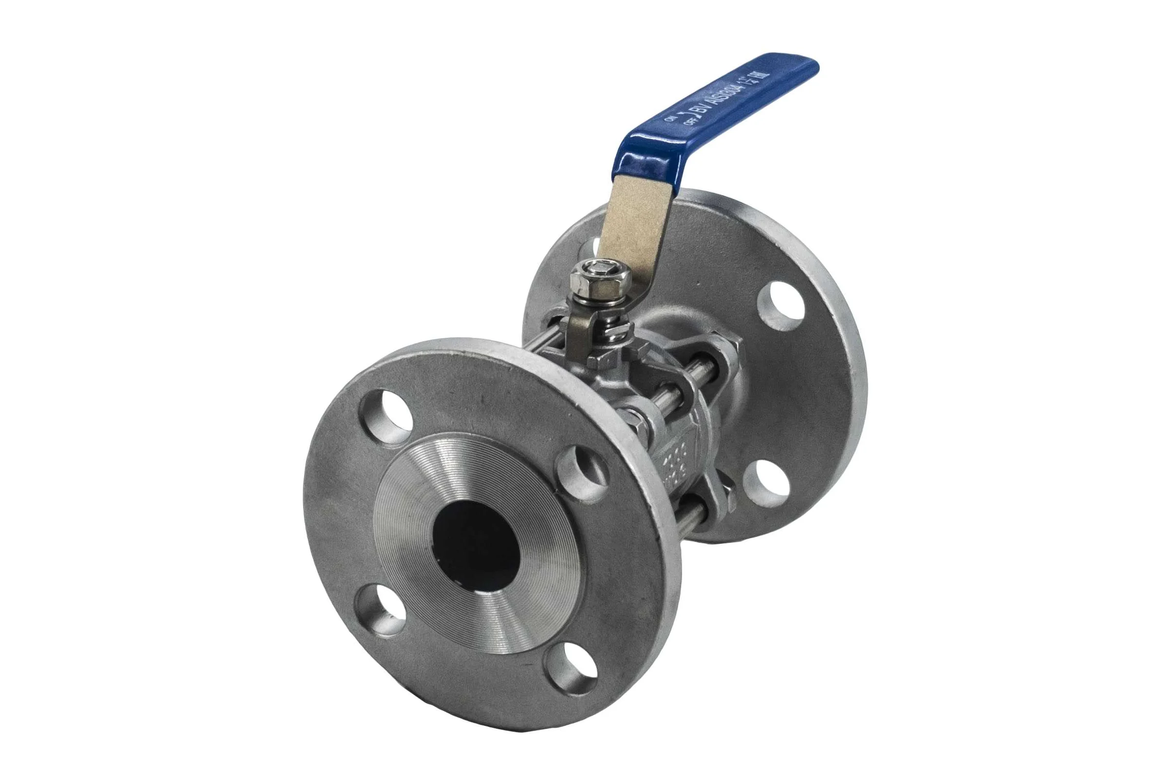 Кран шаровый фланцевый трехсоставной нержавеющий NEWKEY (3PC), AISI304 DN32 (1_1/4"), (CF8), PN16 NK-BF32/4