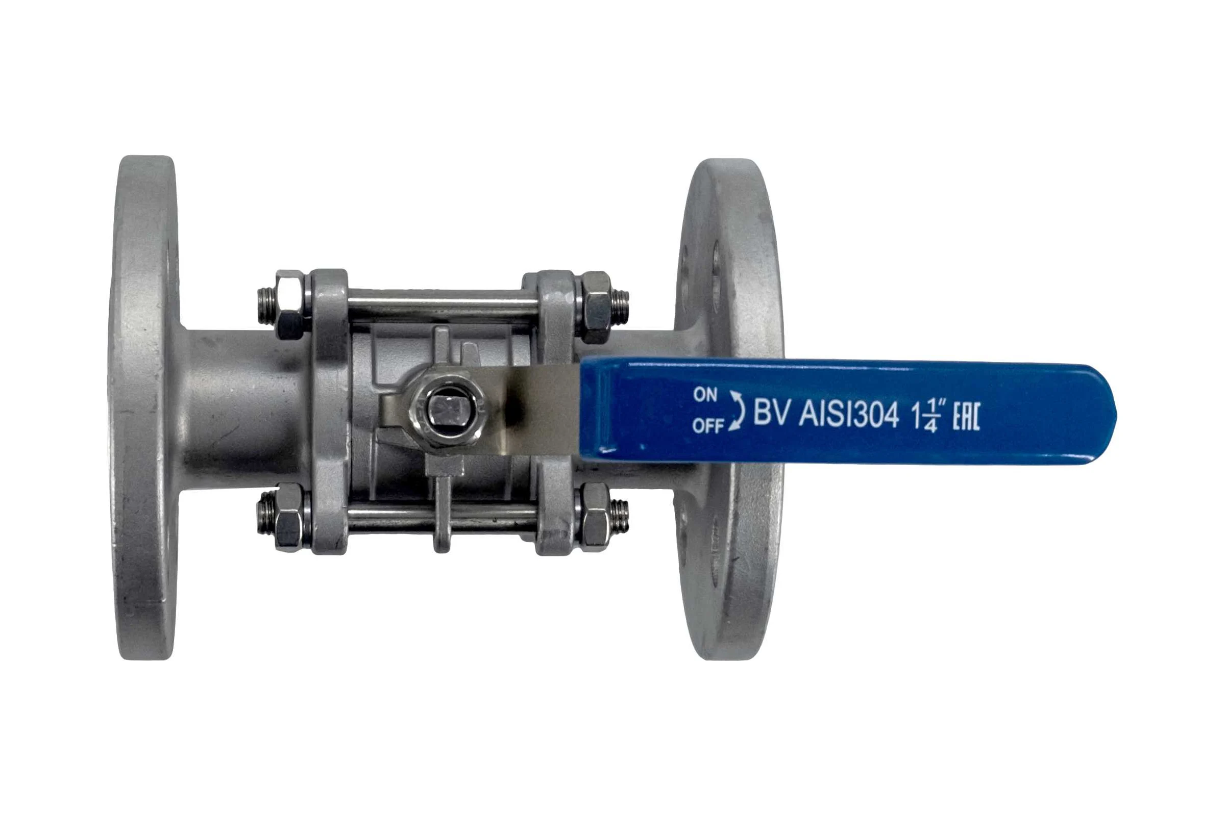 Кран шаровый фланцевый трехсоставной нержавеющий NEWKEY (3PC), AISI304 DN32 (1_1/4"), (CF8), PN16 NK-BF32/4