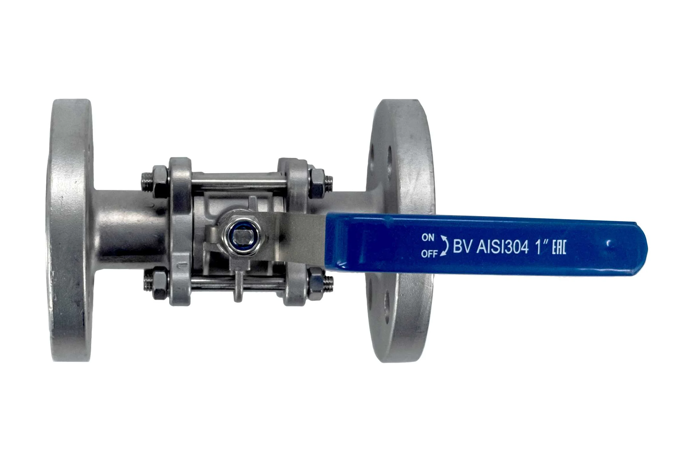 Кран шаровый фланцевый трехсоставной нержавеющий NEWKEY (3PC), AISI304 DN25 (1"), (CF8), PN16 NK-BF25/4