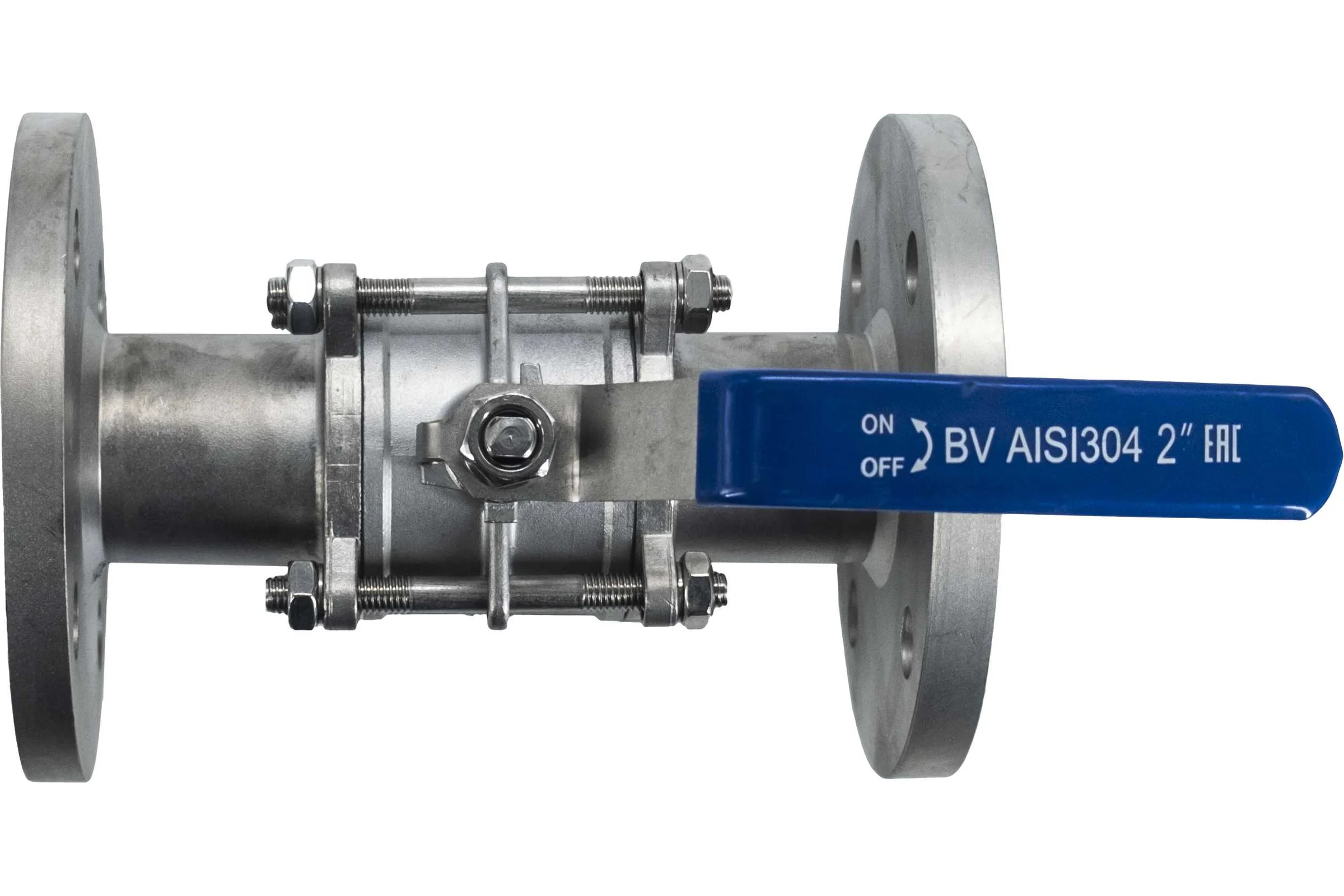 Кран шаровый фланцевый трехсоставной нержавеющий NEWKEY (3PC), AISI304 DN50 (2"), (CF8), PN16 NK-BF50/4