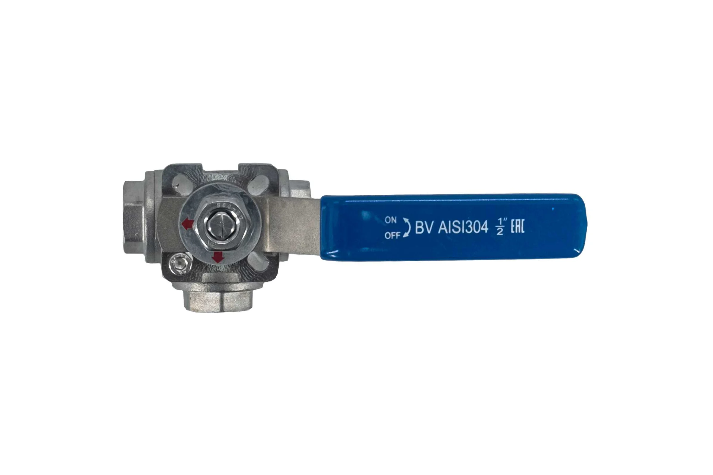 Кран шаровый трехходовой NEWKEY (L-тип) нержавеющий, AISI304 DN15 (1/2"), (CF8), PN64 NK-BTl15/4