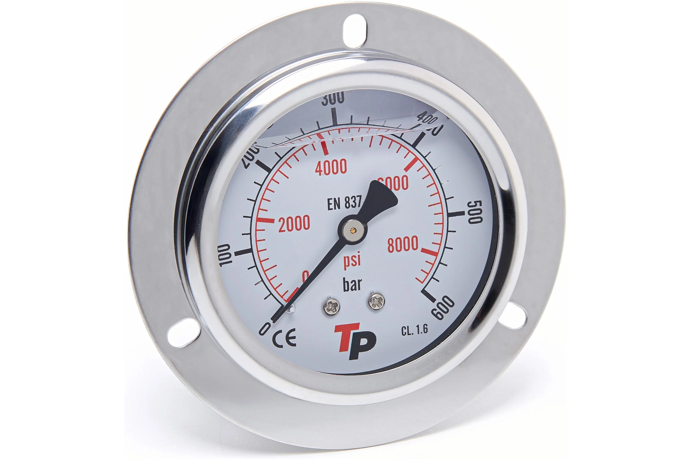 Манометр гидравлический Урдюга D63 мм, 0-600 bar, 1/4BSP TP фланцевый МГВФ600