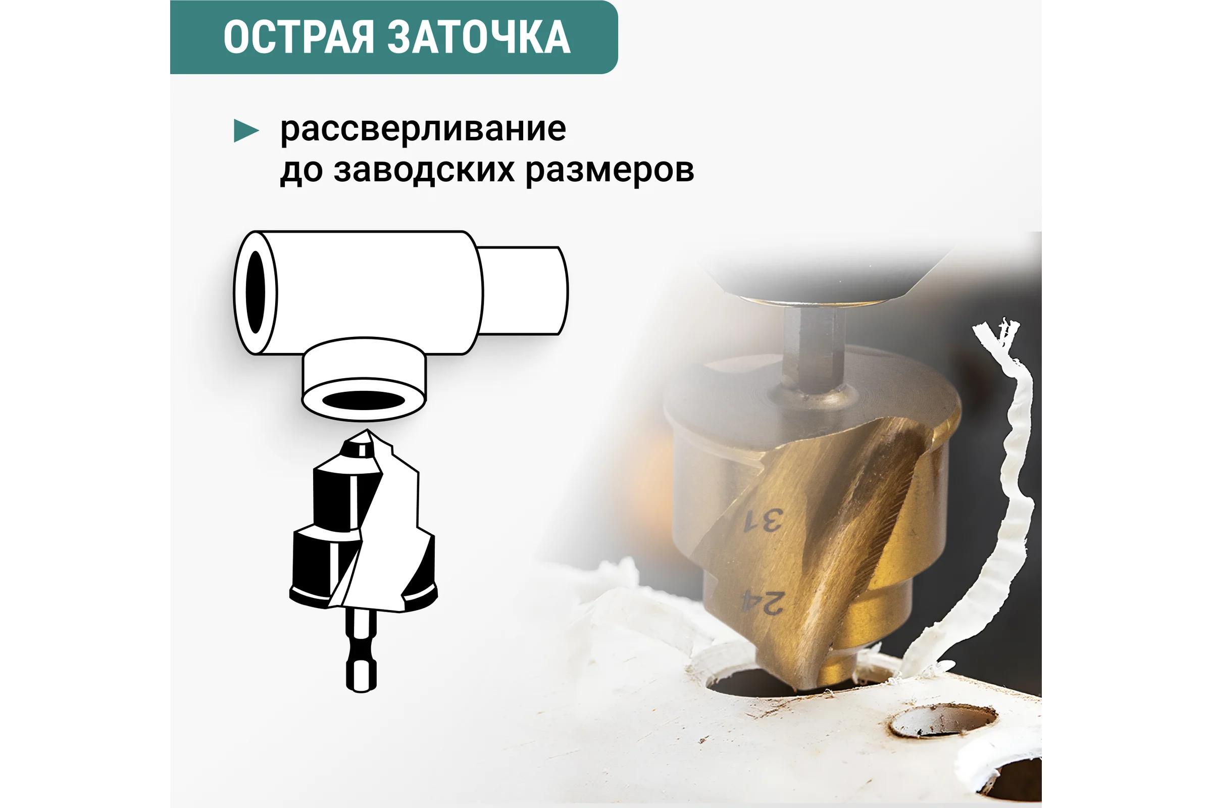Набор ступенчатых спиральных сверл для полипропиленовых труб VIRA 15-19, 18-24, 24-31 мм, шестигранный хвостовик 551404