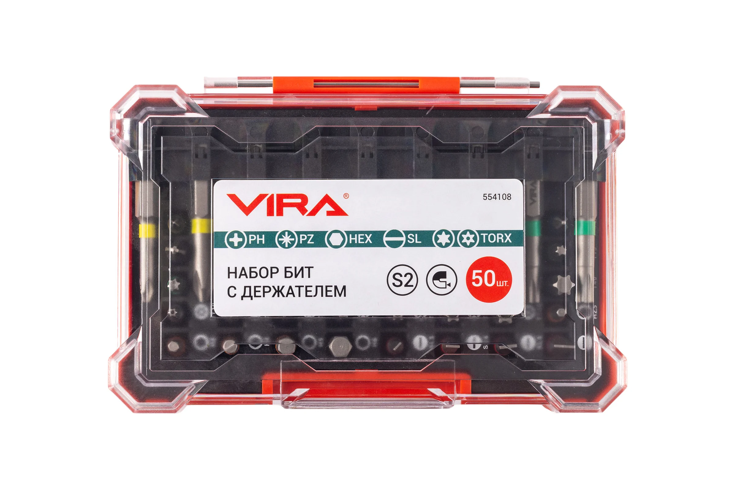 Набор бит с держателем VIRA 50 предметов 554108