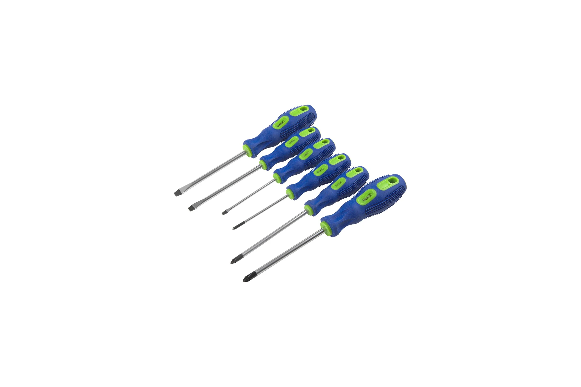 Набор отверток General Lighting Systems 6 шт. 3хSL, 3хPH, карт. коробка, CR-V, G-Tec, General 901208