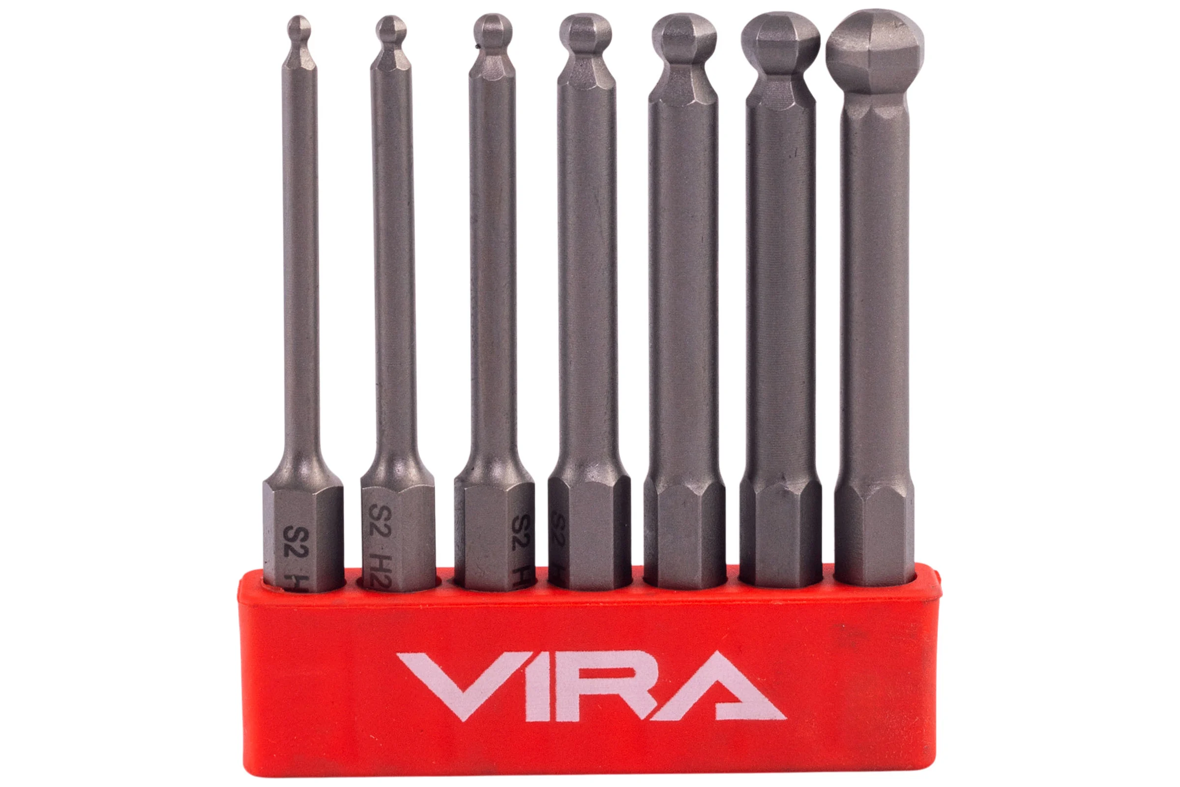 Набор бит VIRA HEX 65 мм, со сферической головкой, 7 шт 303250