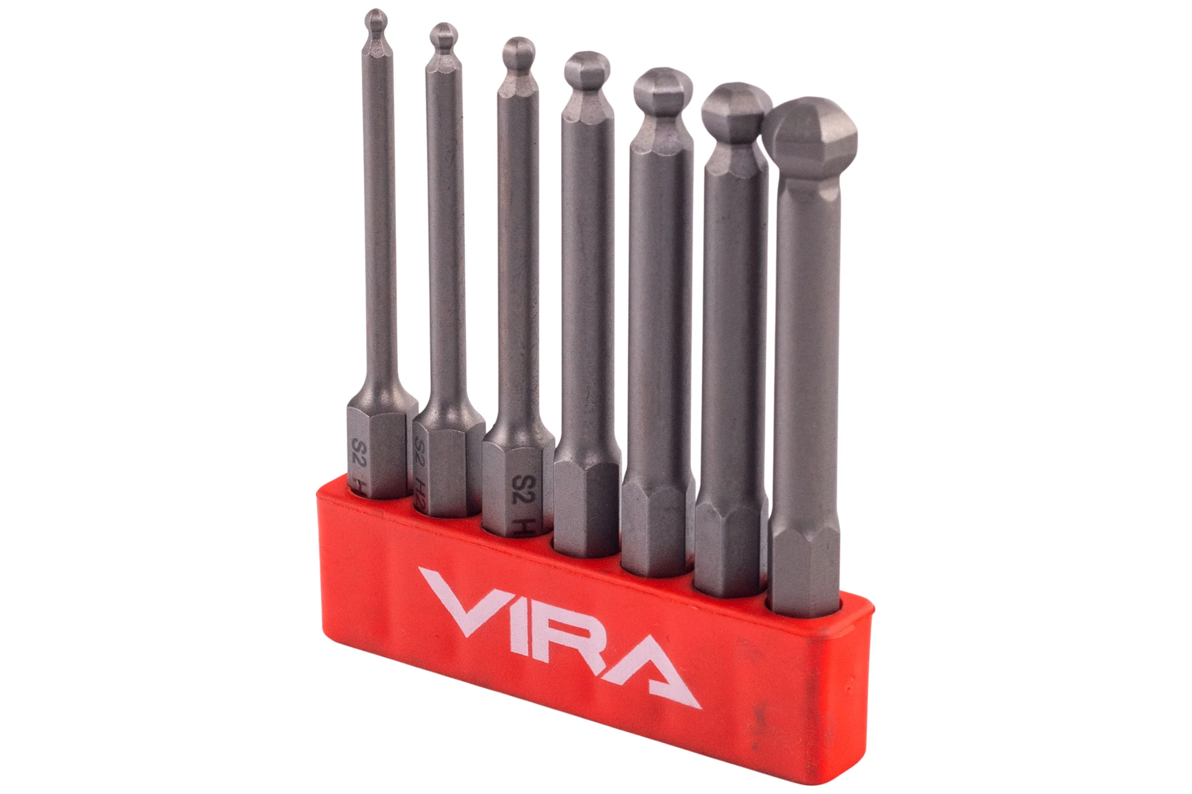 Набор бит VIRA HEX 65 мм, со сферической головкой, 7 шт 303250