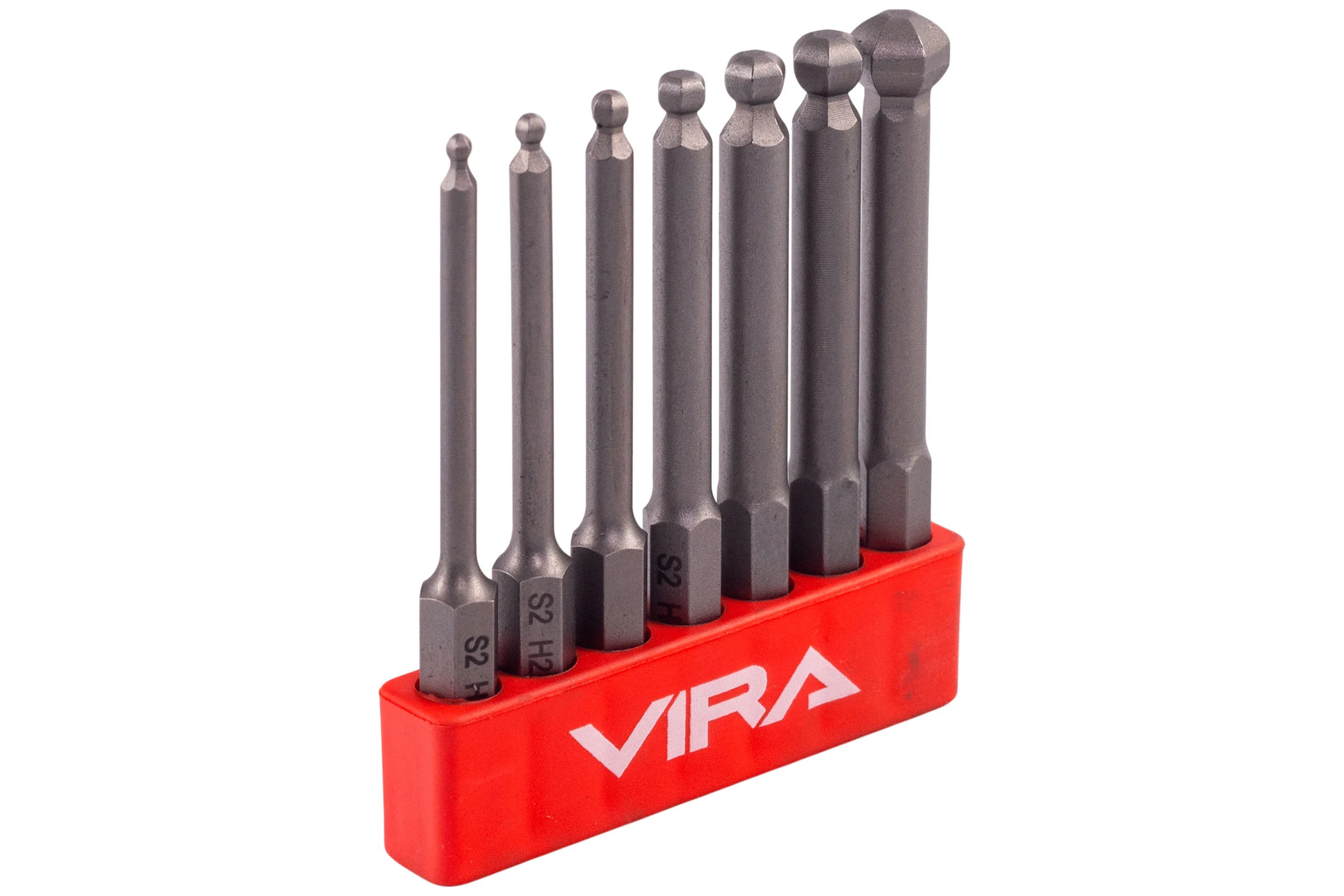 Набор бит VIRA HEX 65 мм, со сферической головкой, 7 шт 303250