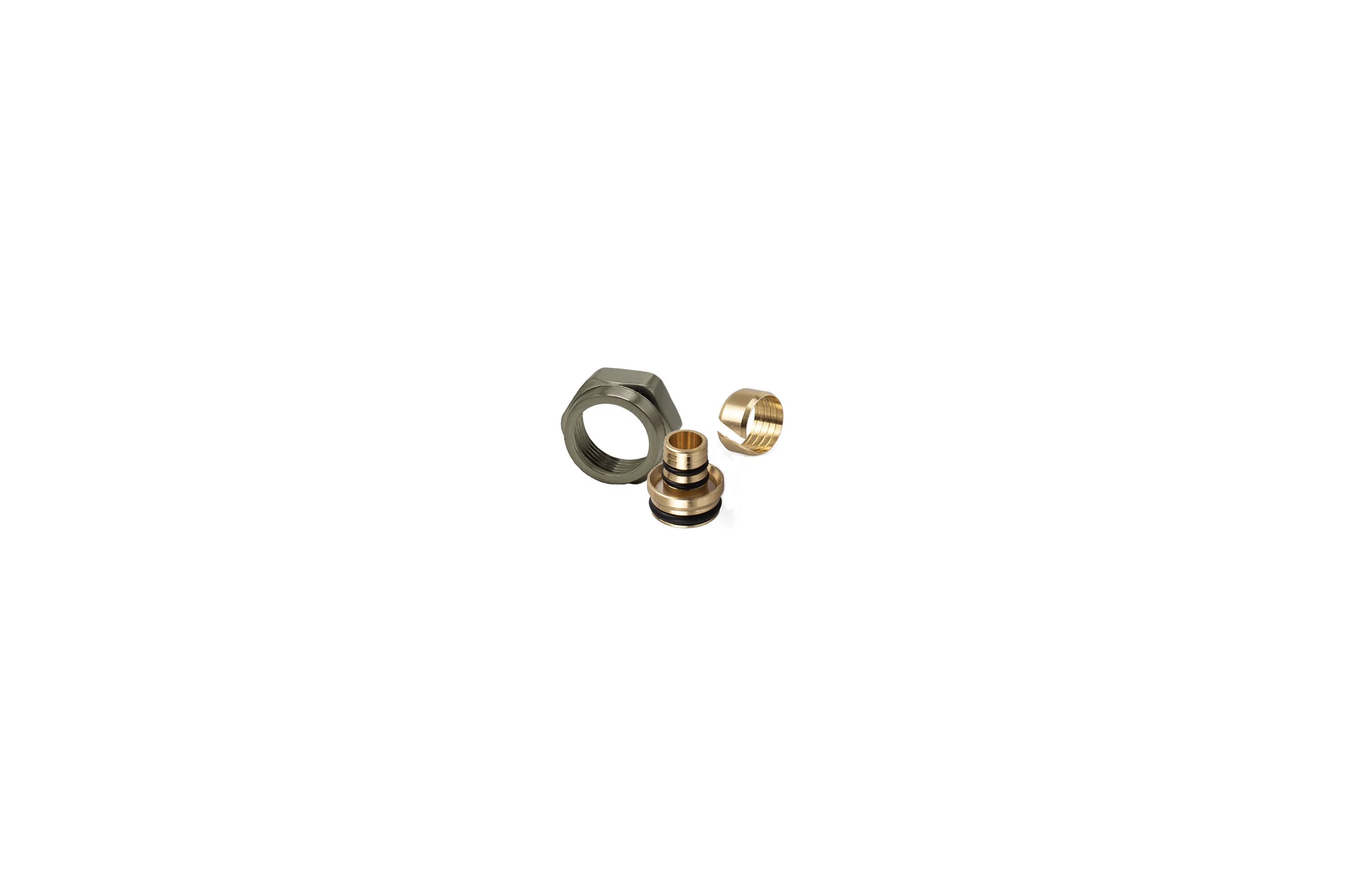 Резьбовое соединение для многослойной трубы SR Rubinetterie D15,5/16-20x3/4”E, мат. никель E483-2000NSH0