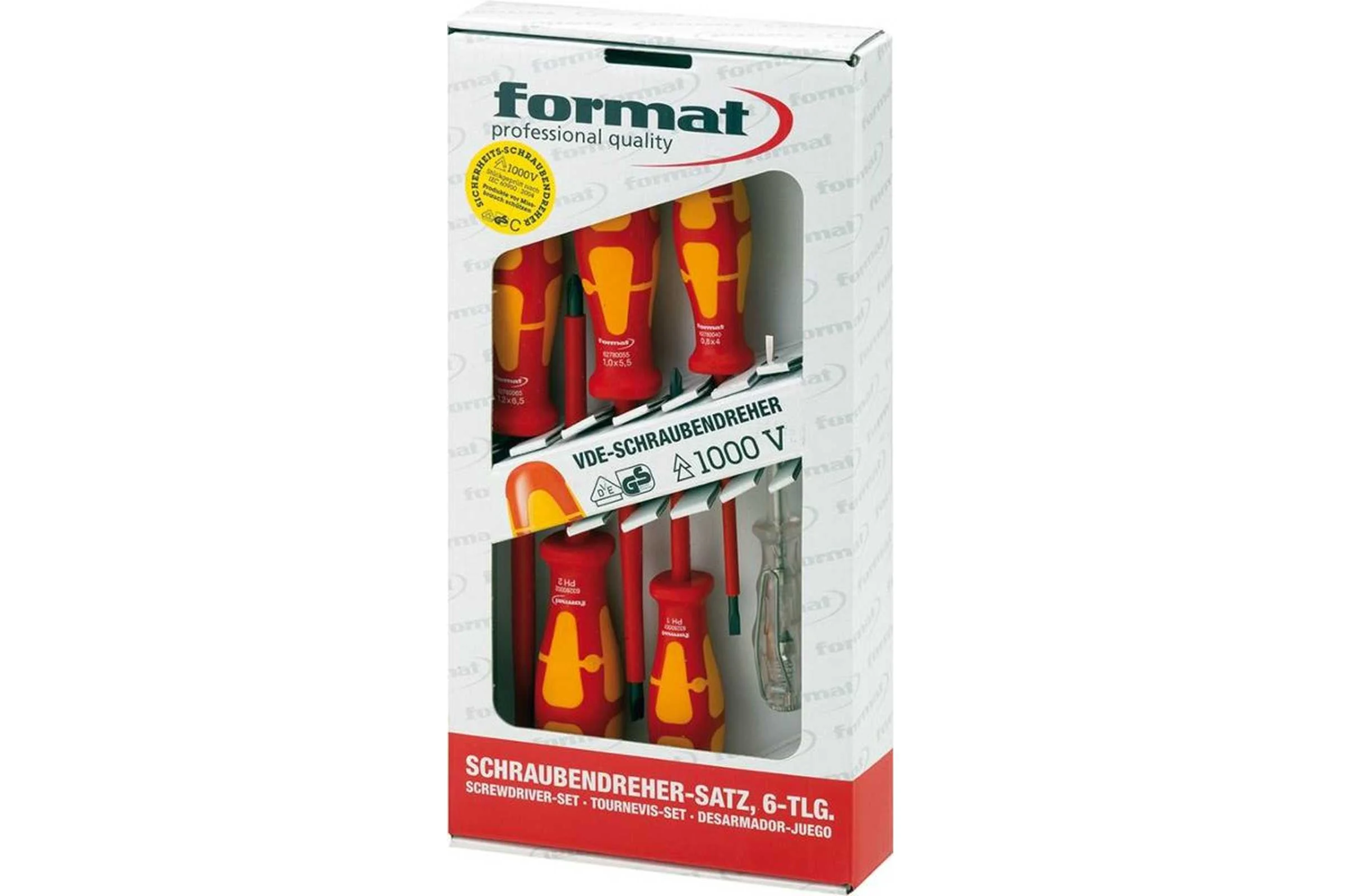 Набор отверток диэлектрический FORMAT VDE SL, PH, 6 пр. 6354 0040