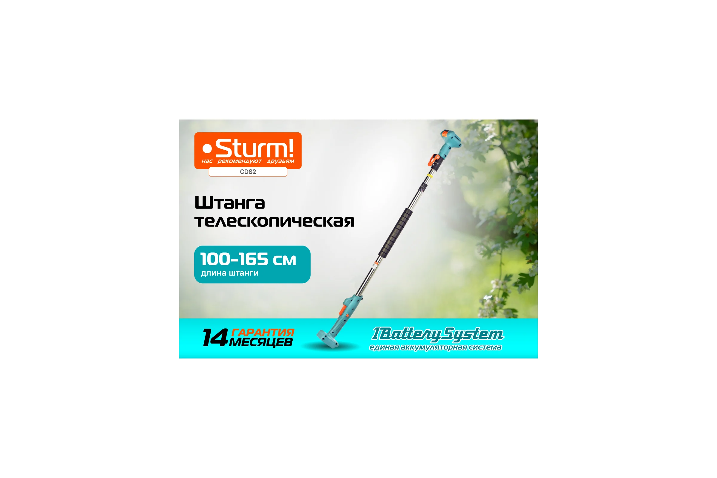 Штанга телескопическая Sturm ! 1BatterySystem CDS2