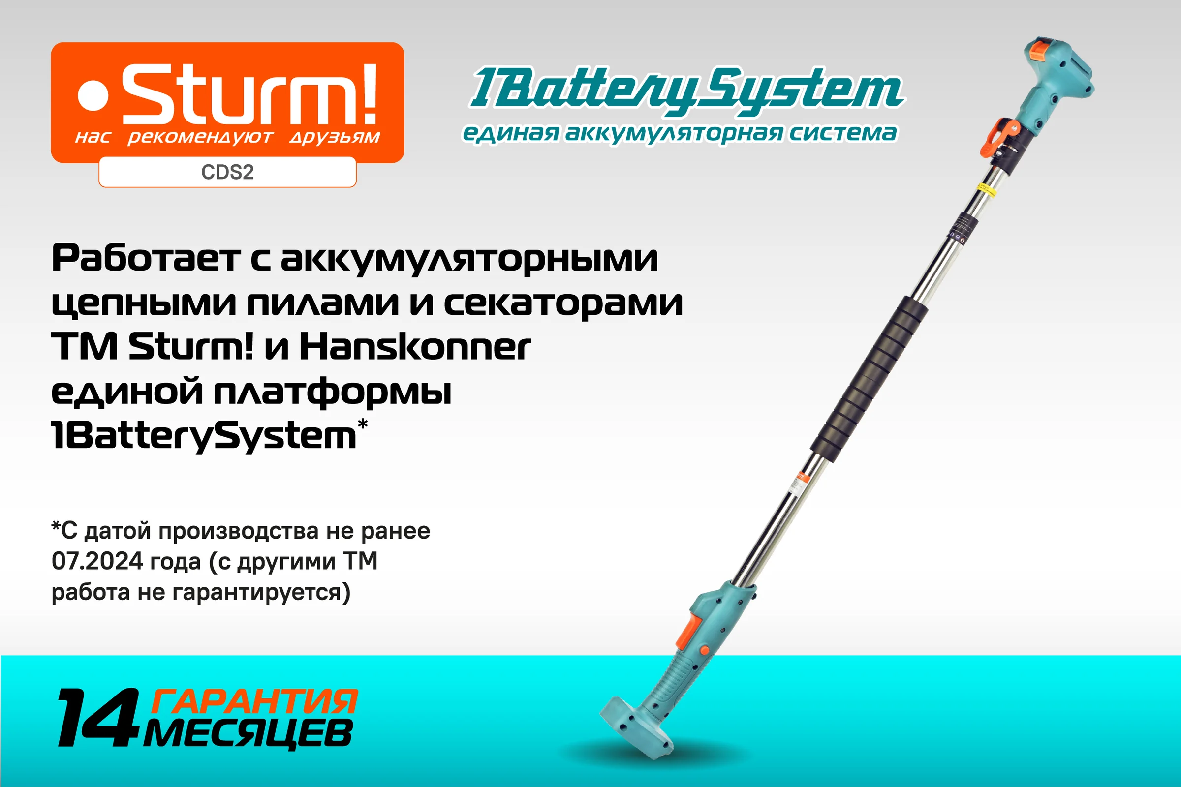 Штанга телескопическая Sturm ! 1BatterySystem CDS2