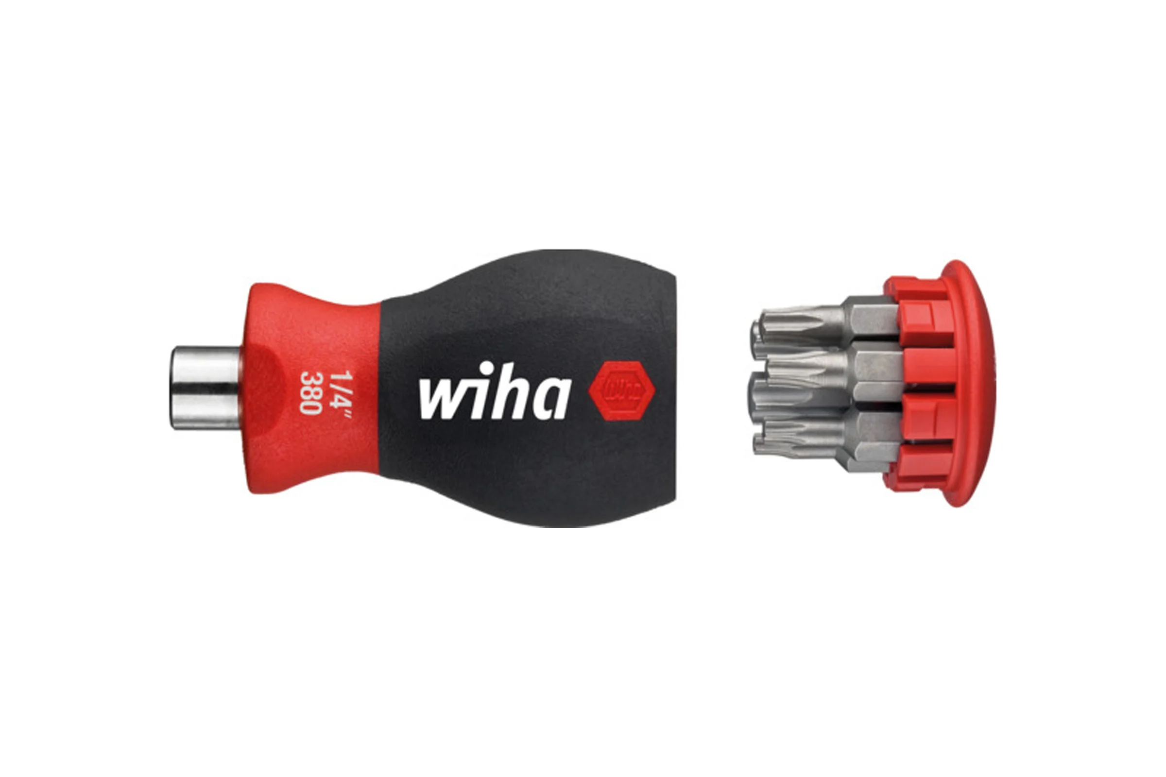 Отвертка-битодержатель Wiha SoftFinish Stubby 3801-03, магнитный, 1/4", TORX 33743