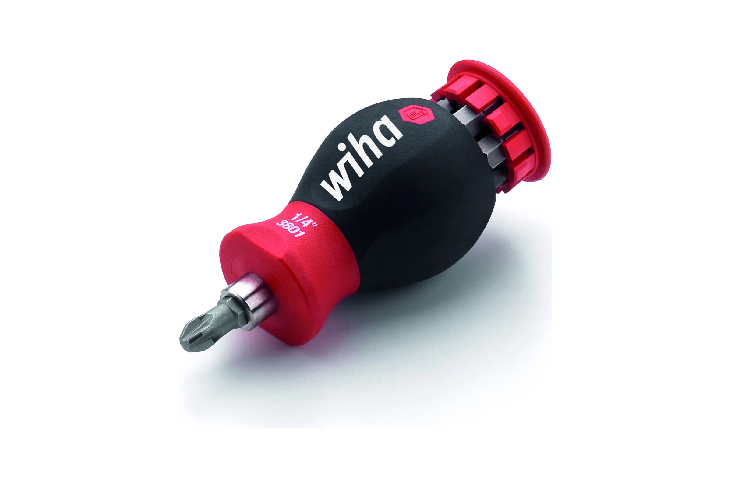 Отвертка-битодержатель Wiha SoftFinish Stubby 3801-03, магнитный, 1/4", TORX 33743