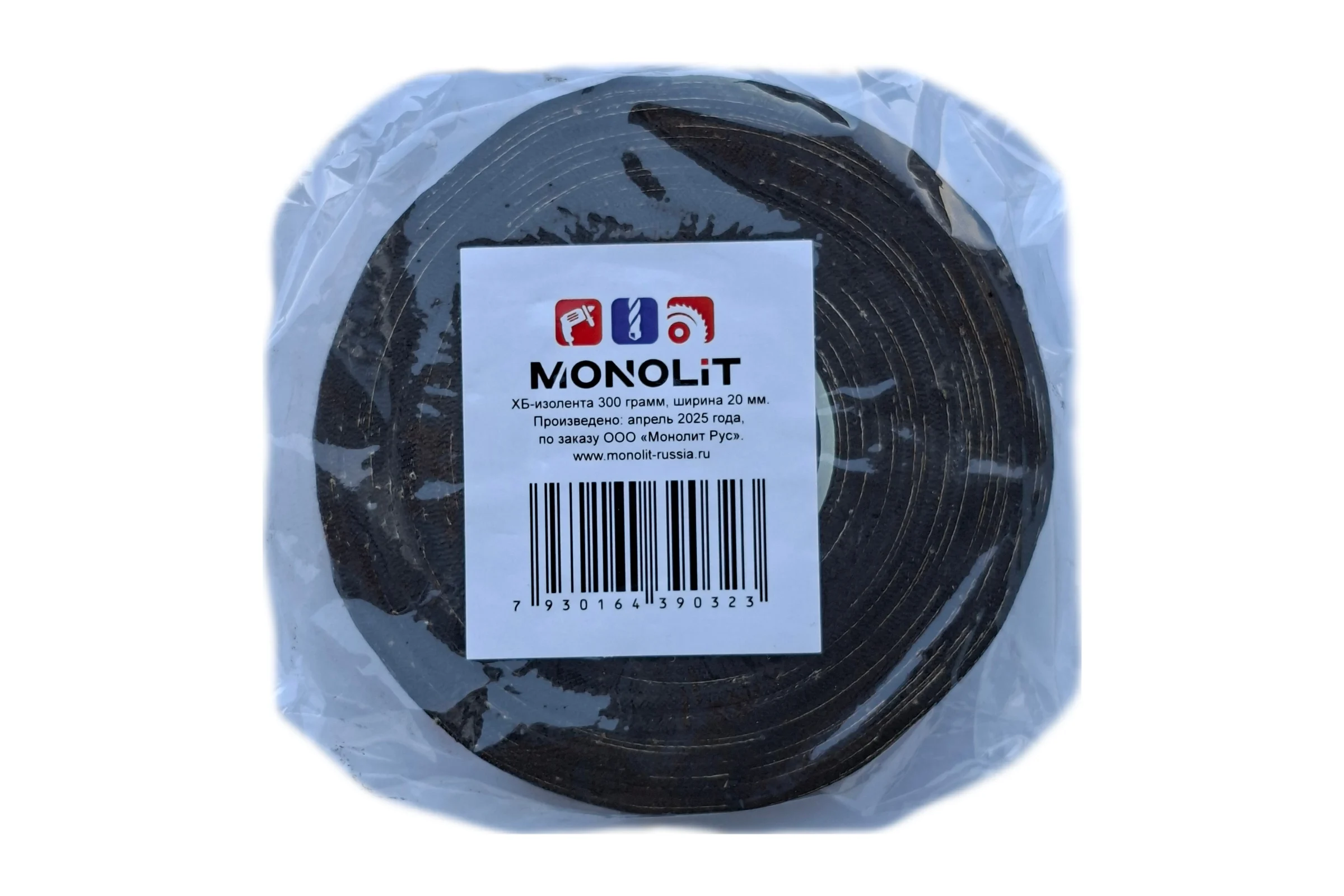 Изолента Monolit ХБ черная 300 гр (5 шт) .1240
